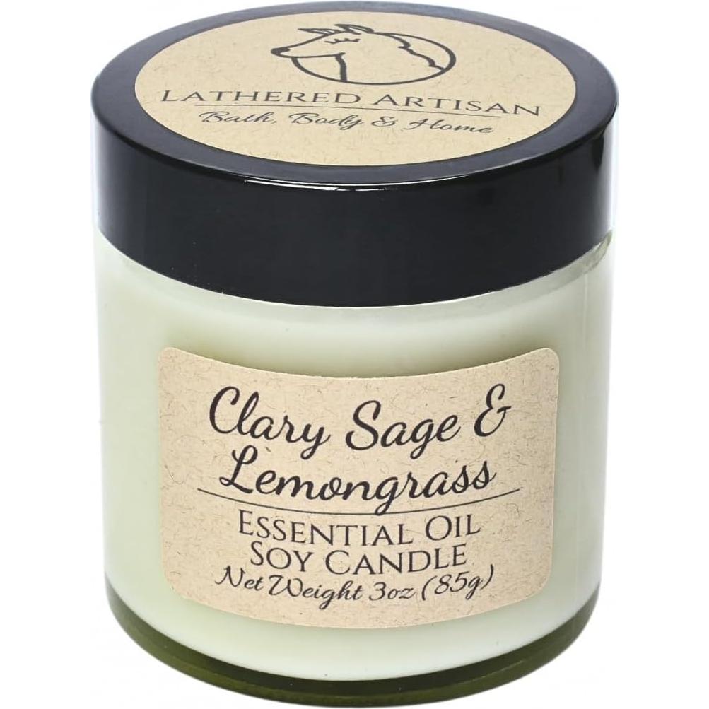 Vela Aromática de Soja Lathered Artisan 85g - Salvia Clary y Limón