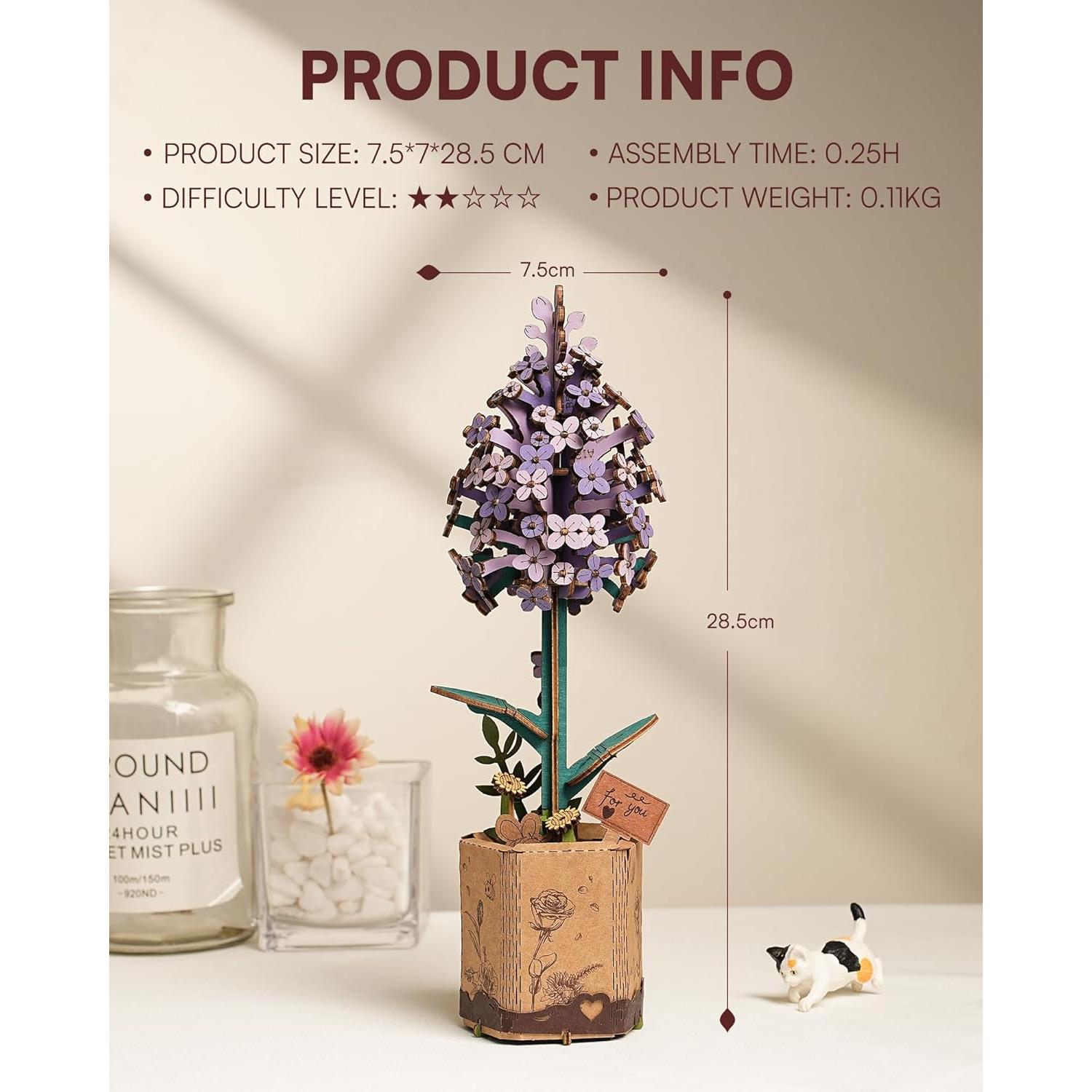 Rompecabezas 3D de Madera Wowood Lila 154 Piezas