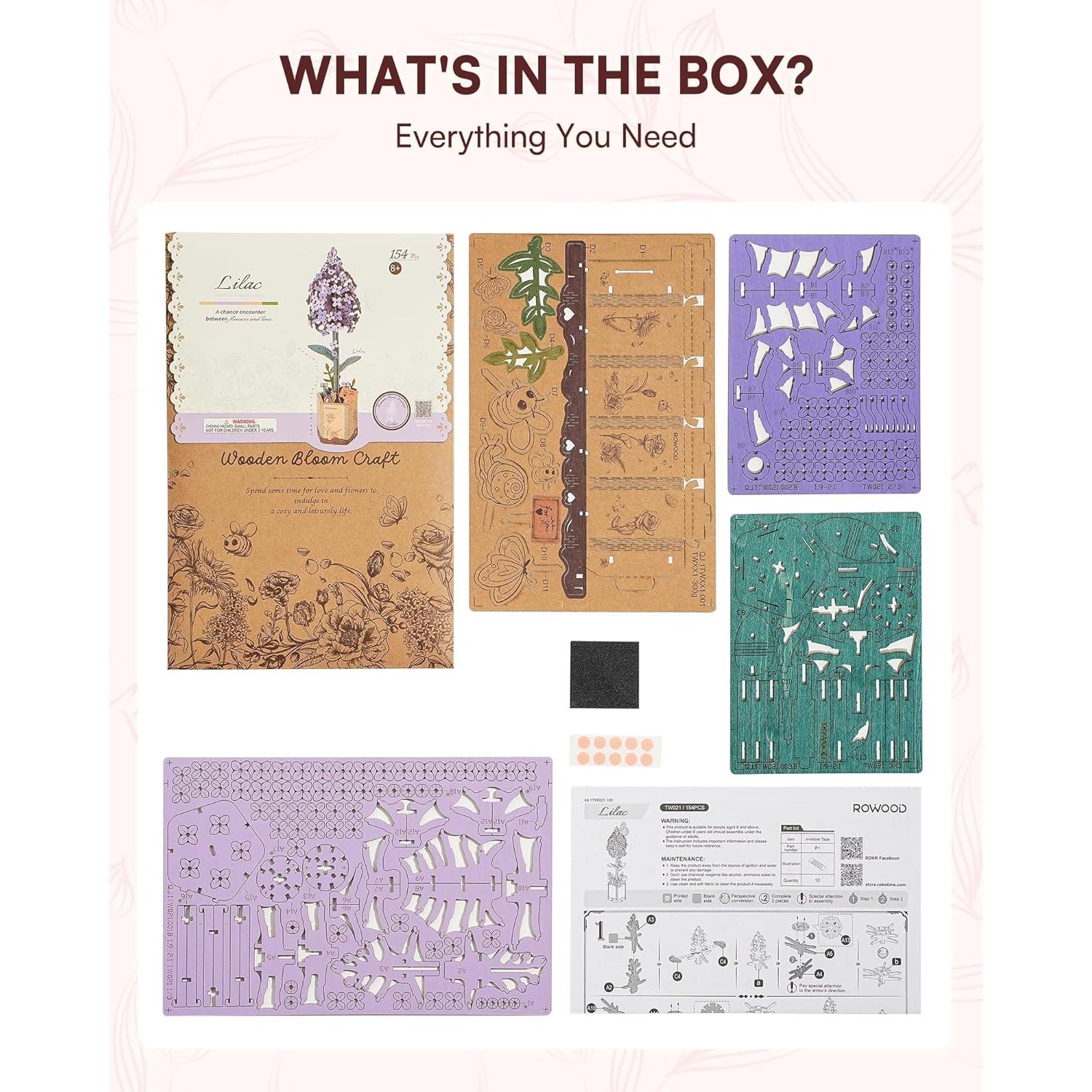 Rompecabezas 3D de Madera Wowood Lila 154 Piezas