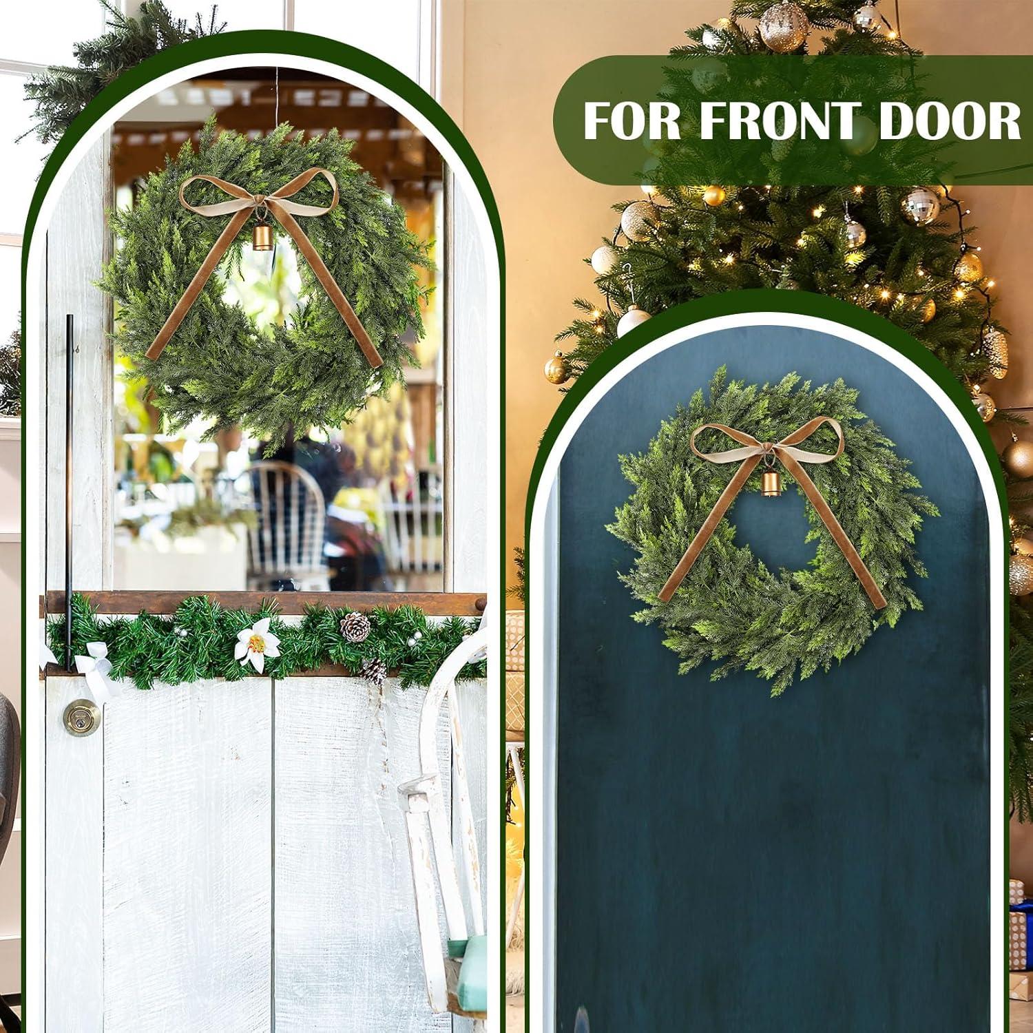 Corona de Navidad de Cedro Dingion 30.48 cm con Campana y Cinta