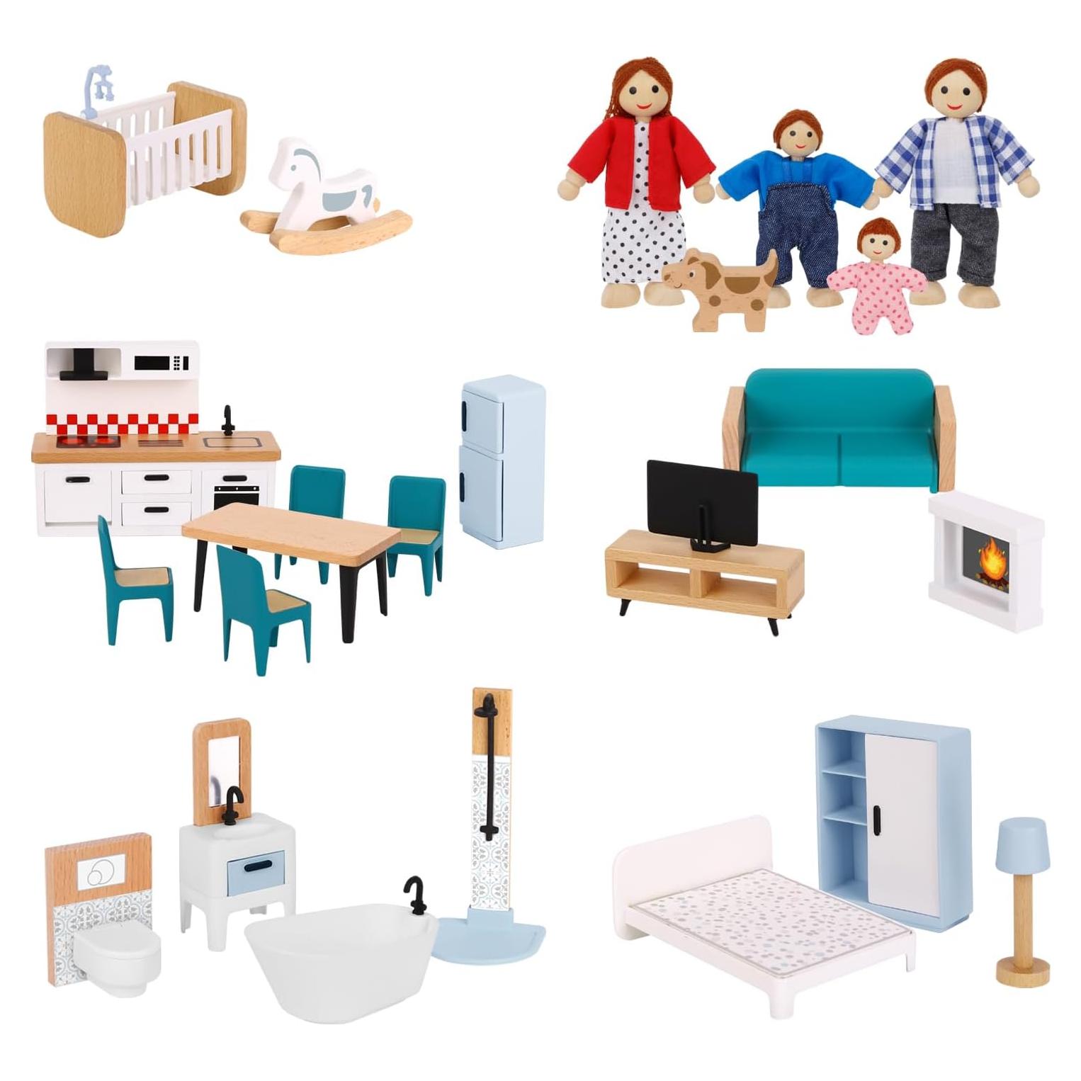 Juego de Muebles de Casa de Muñecas TOOKYLAND 26 Piezas