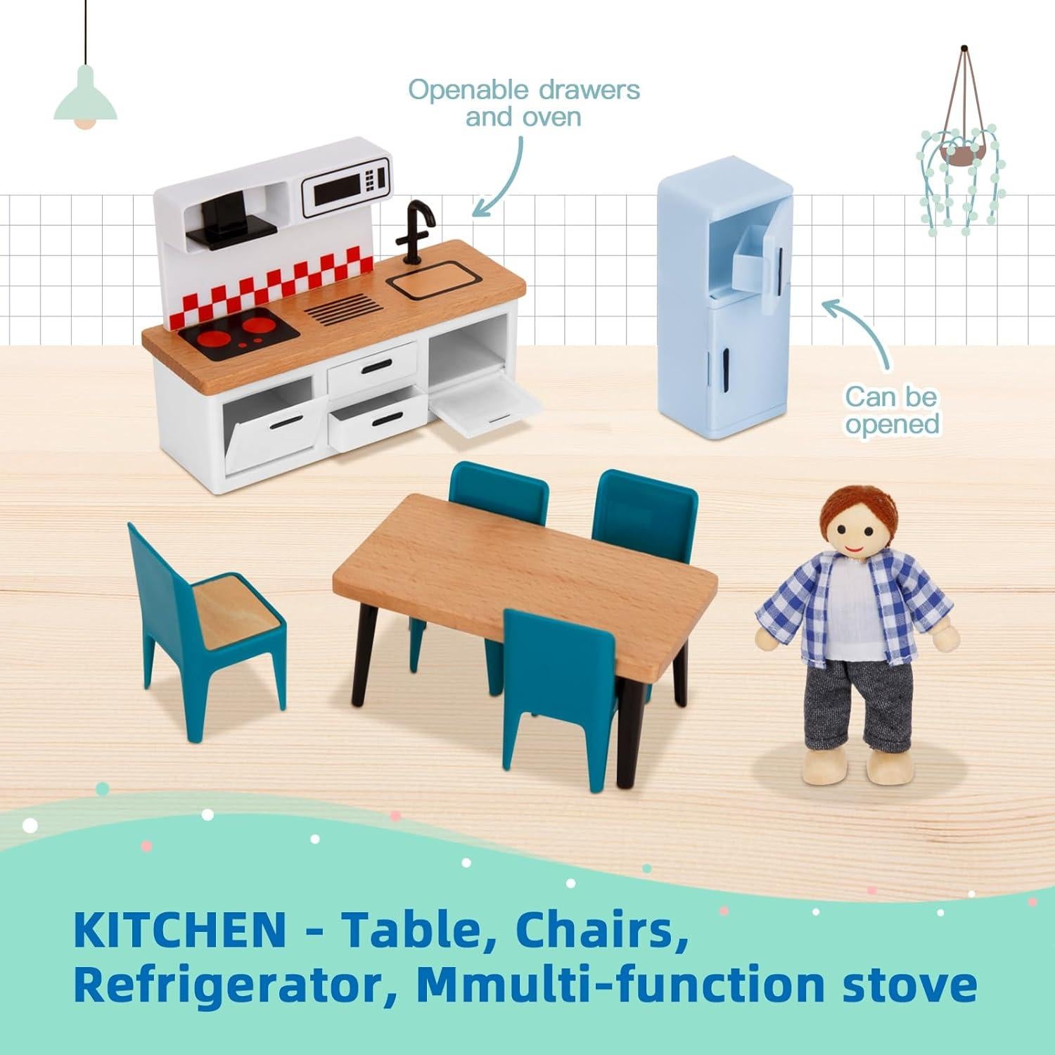 Juego de Muebles de Casa de Muñecas TOOKYLAND 26 Piezas