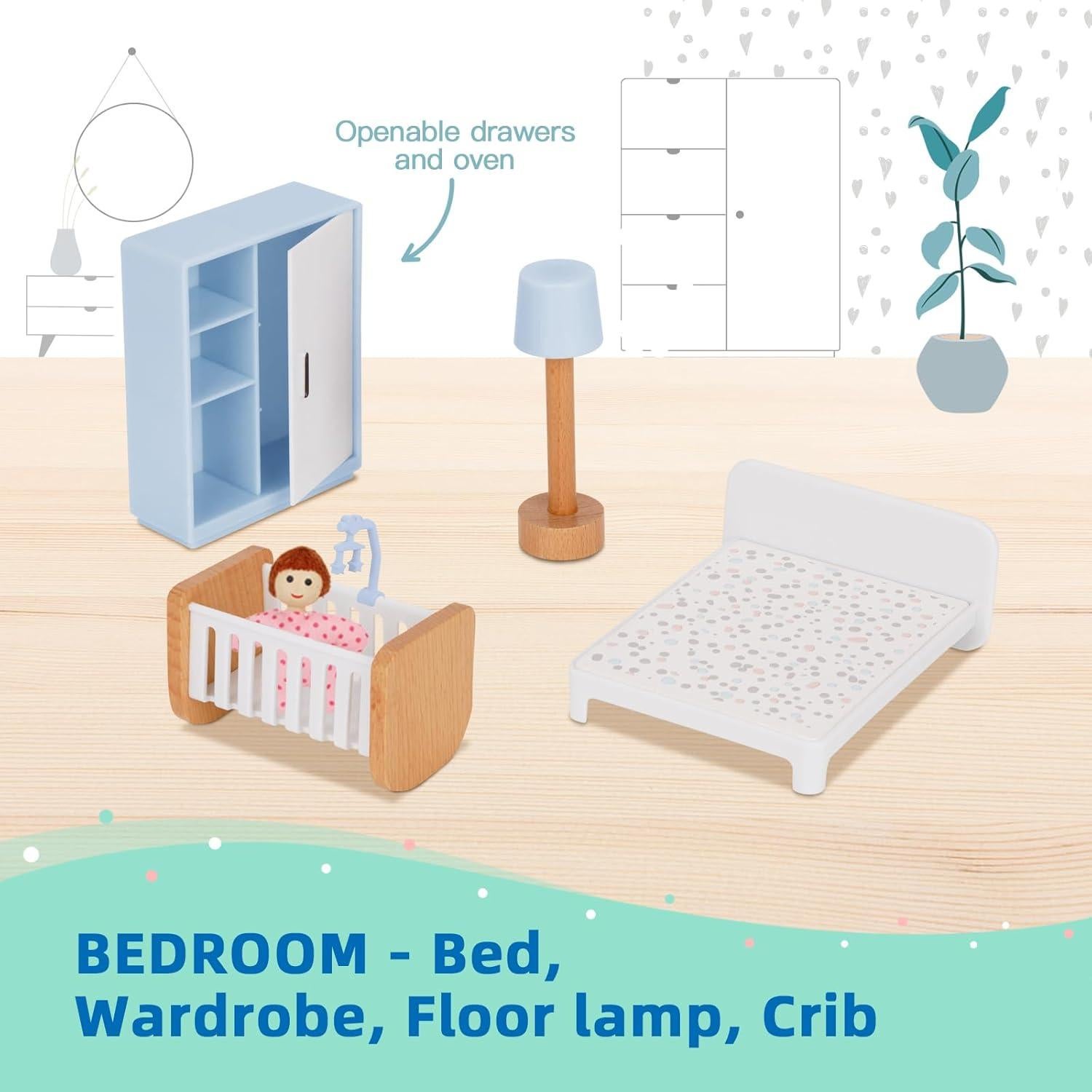 Juego de Muebles de Casa de Muñecas TOOKYLAND 26 Piezas