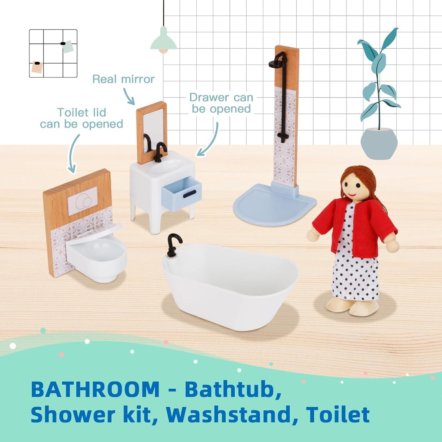 Juego de Muebles de Casa de Muñecas TOOKYLAND 26 Piezas