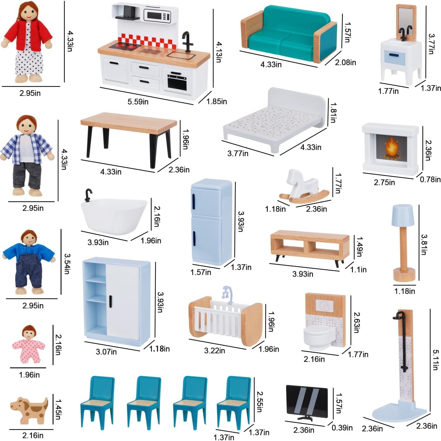 Juego de Muebles de Casa de Muñecas TOOKYLAND 26 Piezas