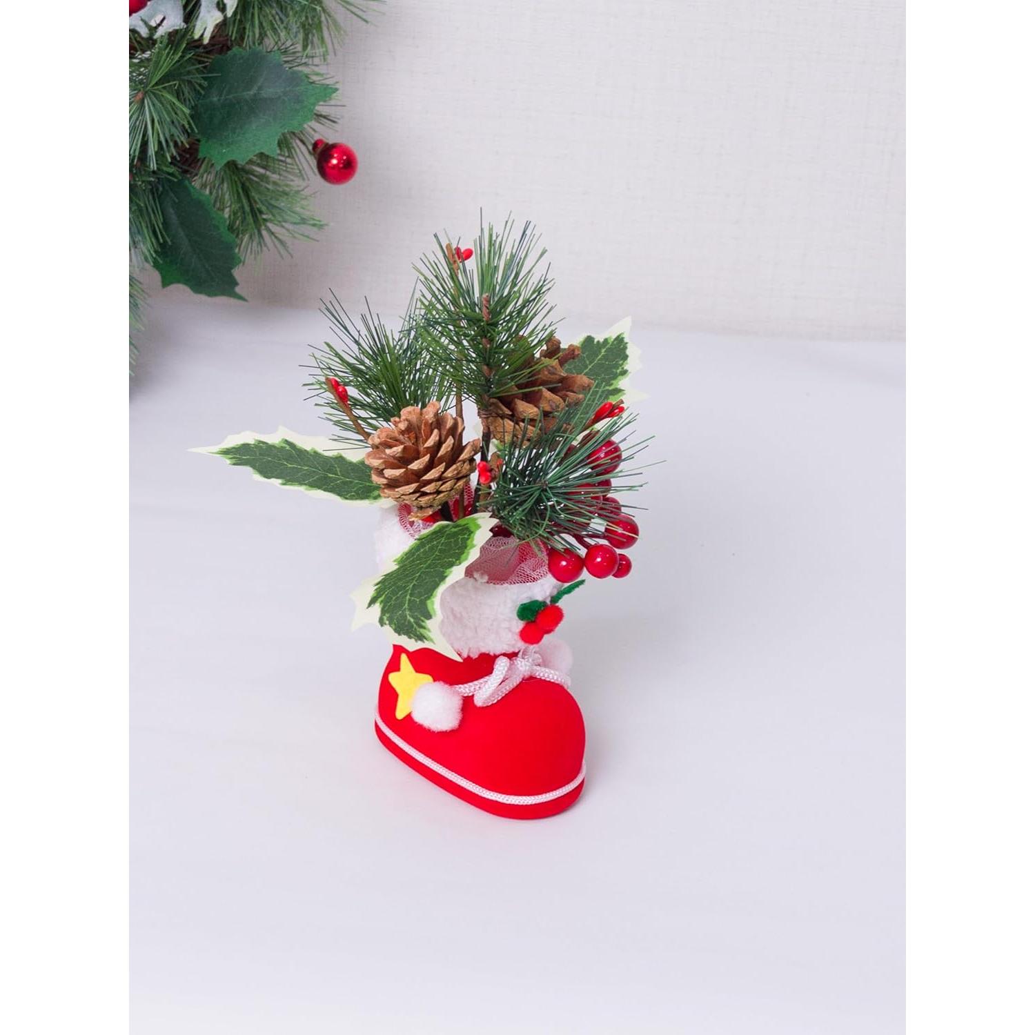 Adorno de Bota de Navidad Ansuma 25.4 cm con Piña y Bayas Rojas