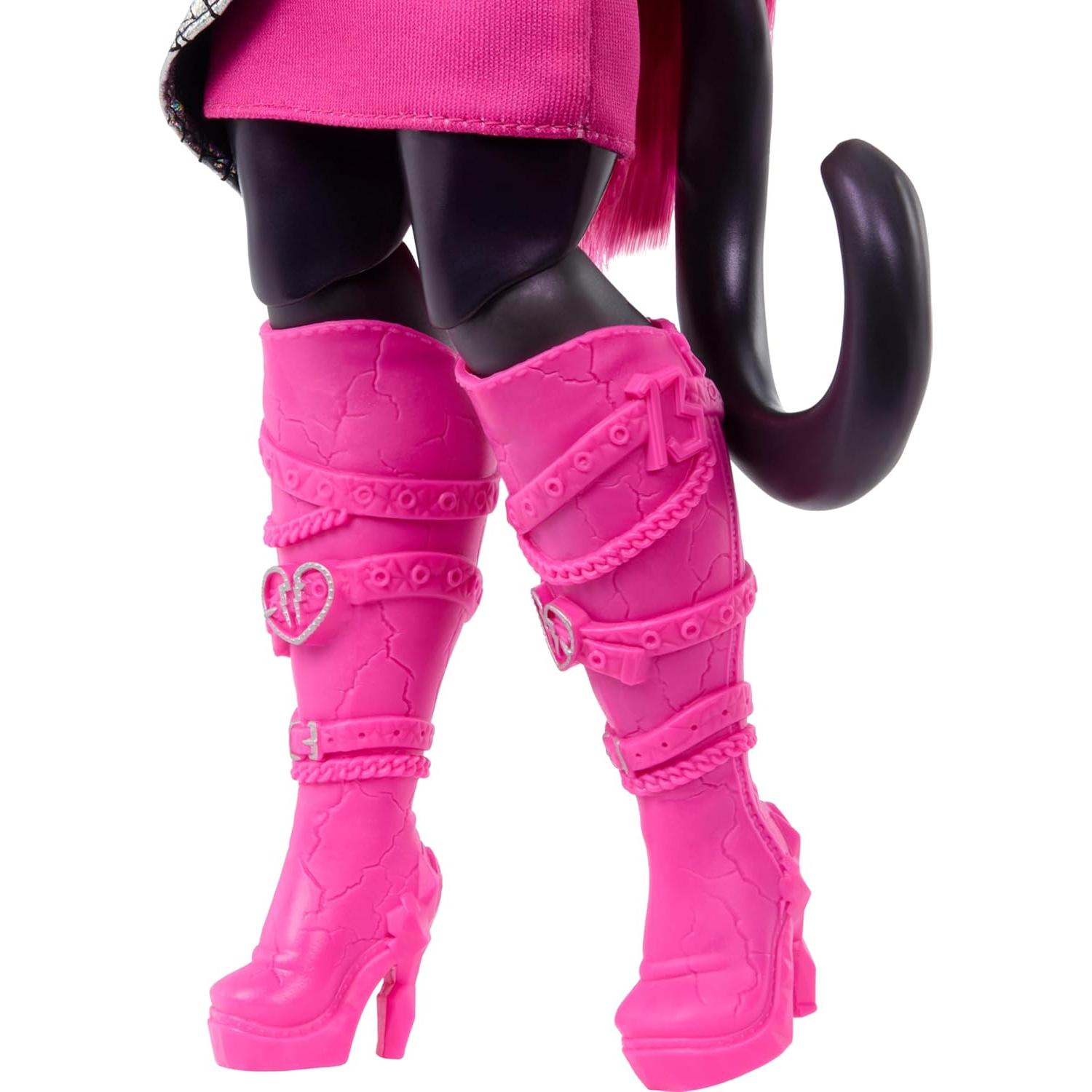 Muñeca Catty Noir Monster High con gato Amulette y accesorios