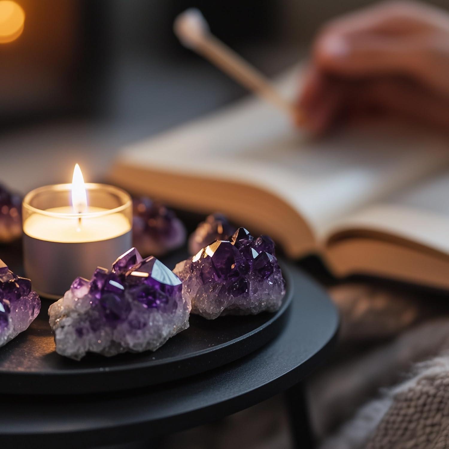 Cristales de Amatista Crudos 2PCS WYJHYZN 0.4-1.5kg Decoración