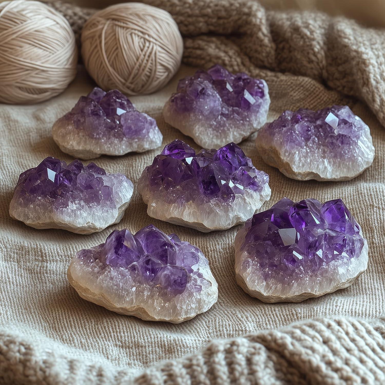 Cristales de Amatista Crudos 2PCS WYJHYZN 0.4-1.5kg Decoración