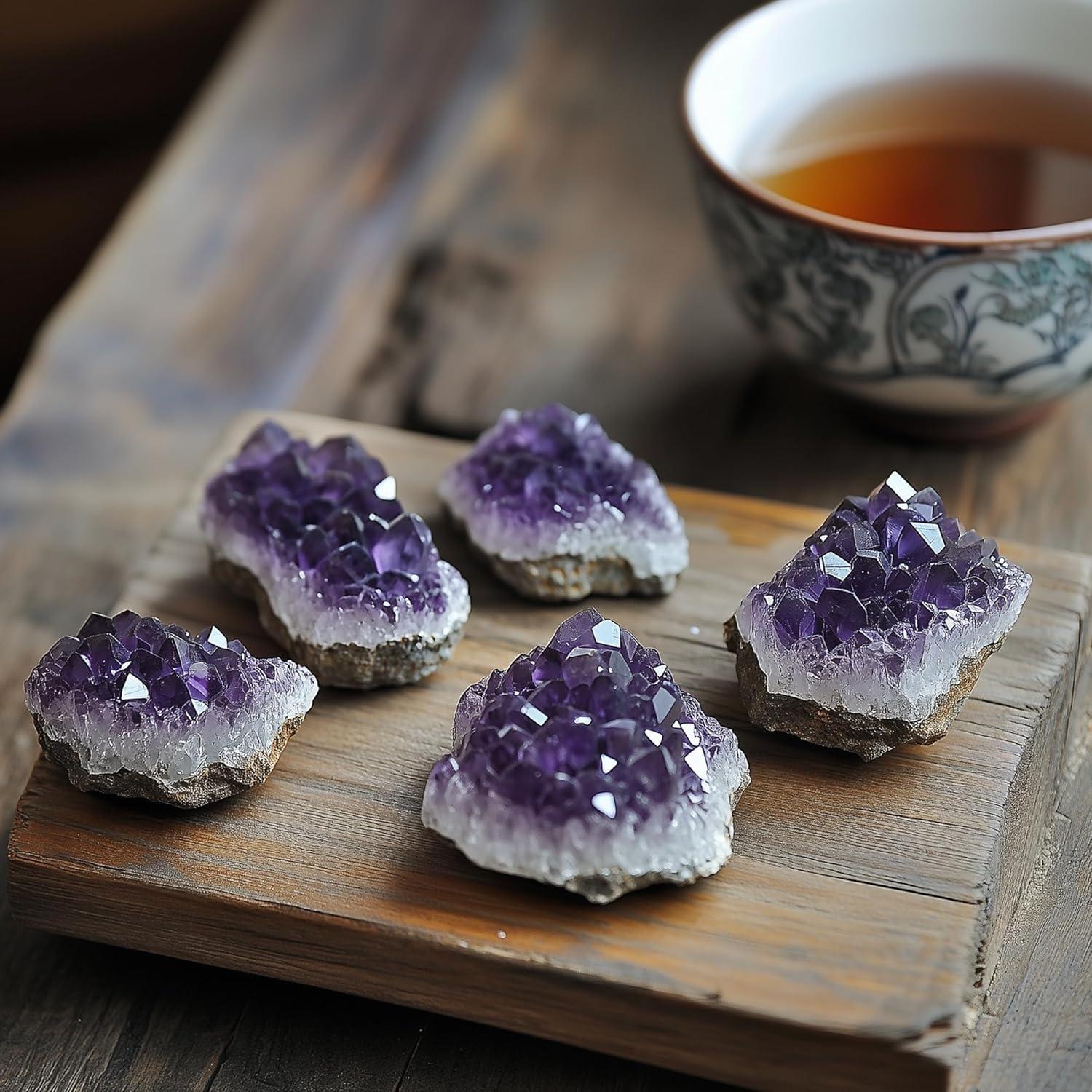 Cristales de Amatista Crudos 2PCS WYJHYZN 0.4-1.5kg Decoración