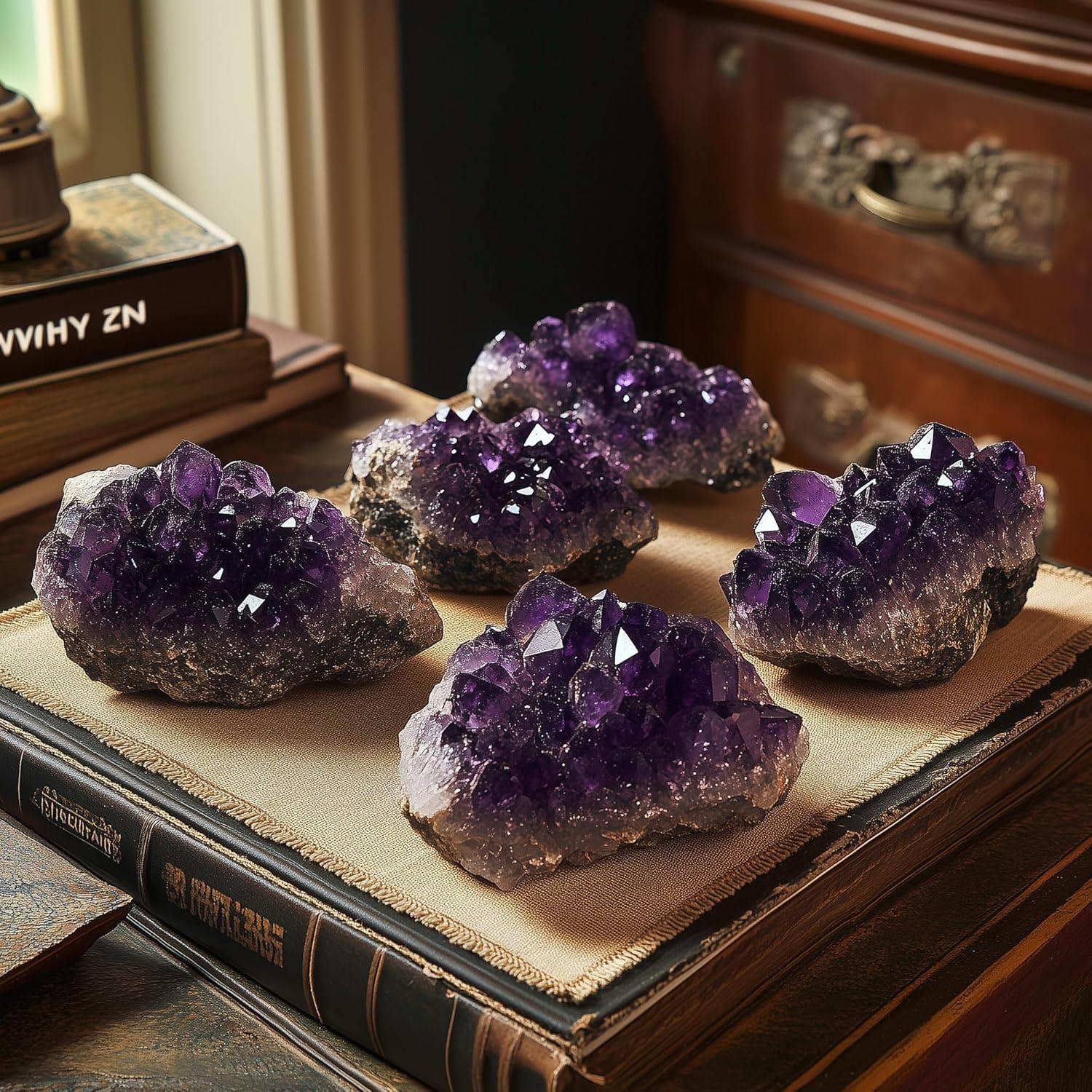 Cristales de Amatista Crudos 2PCS WYJHYZN 0.4-1.5kg Decoración