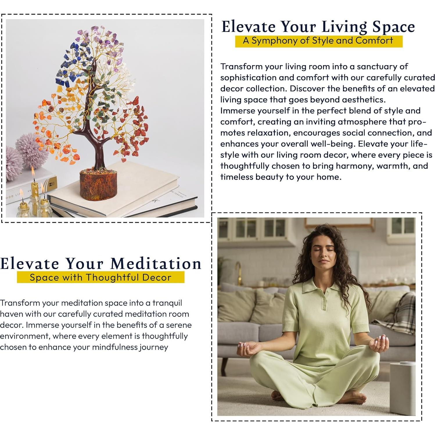 Árbol de Cristal Chakra YATSKIA 25-30 cm Hecho a Mano