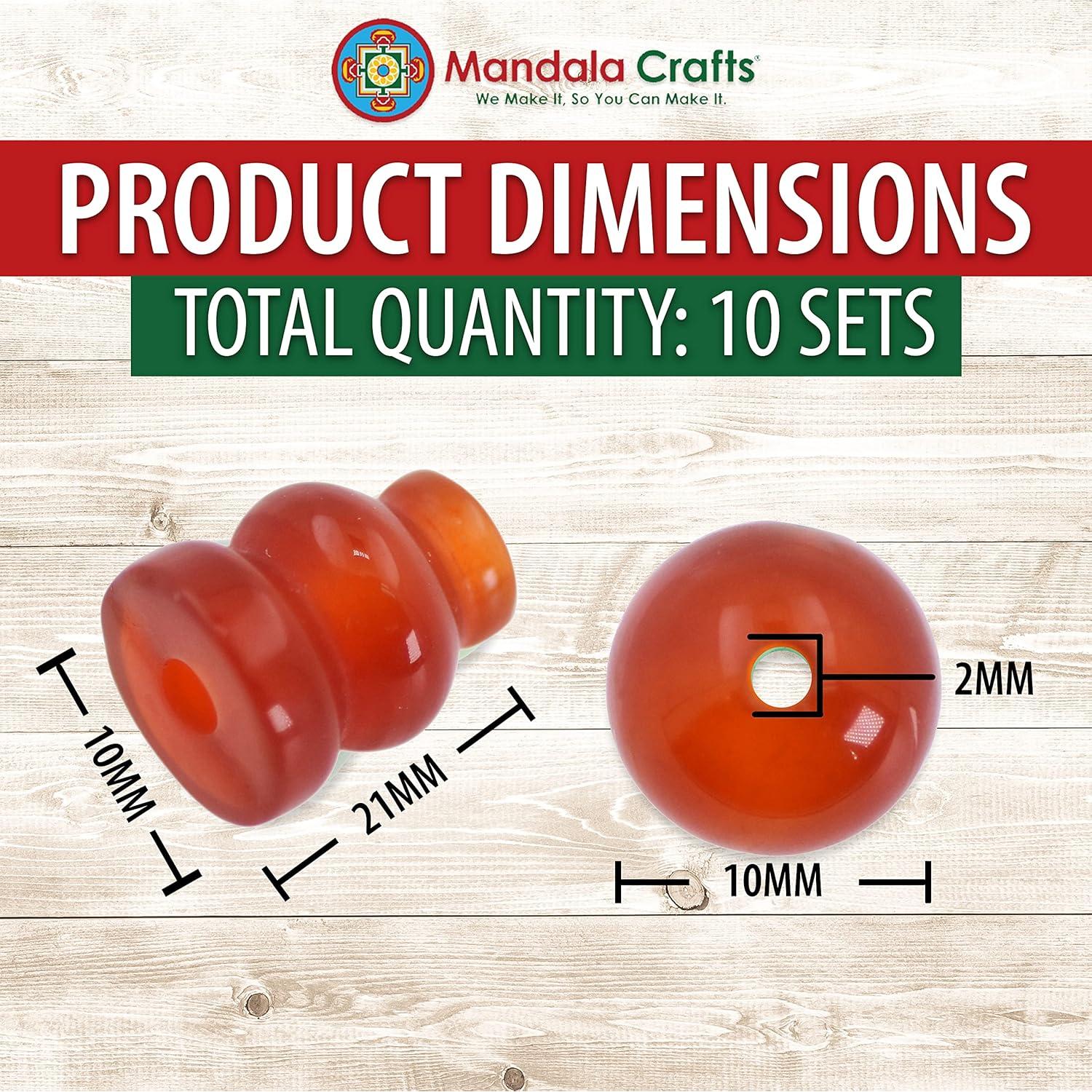 Perlas Guru de Ágata Simulada Mandala Crafts - 10mm 10 Piezas