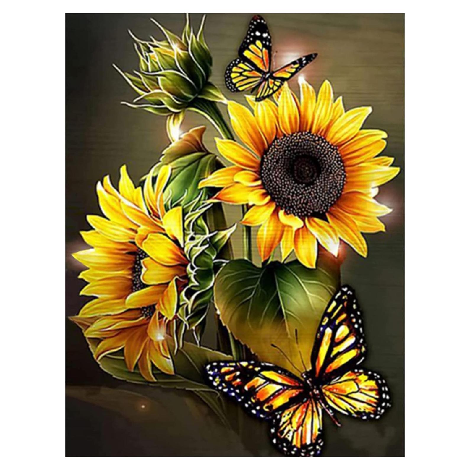 Kit de Pintura de Diamantes DKHDBD 30x40 cm Mariposa Amarilla