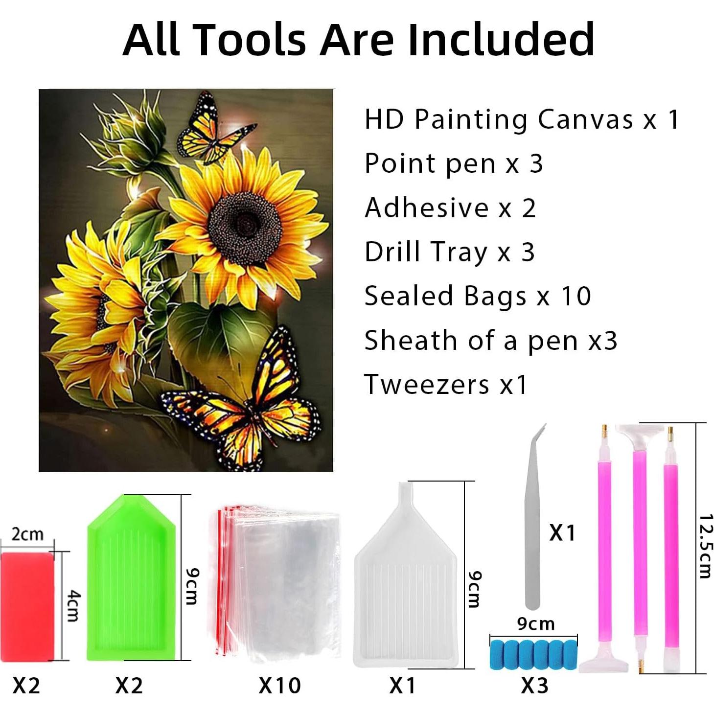 Kit de Pintura de Diamantes DKHDBD 30x40 cm Mariposa Amarilla