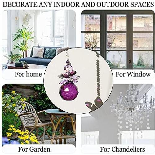 Colgante de Cristal Ángel H&D 18.5 cm Atrapa Rayos Sol Púrpura