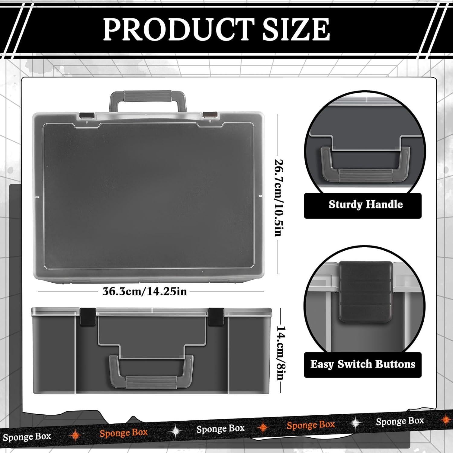 2 Pzs Estuche Almacenamiento Miniaturas Menkxi Negro 72 Ranuras