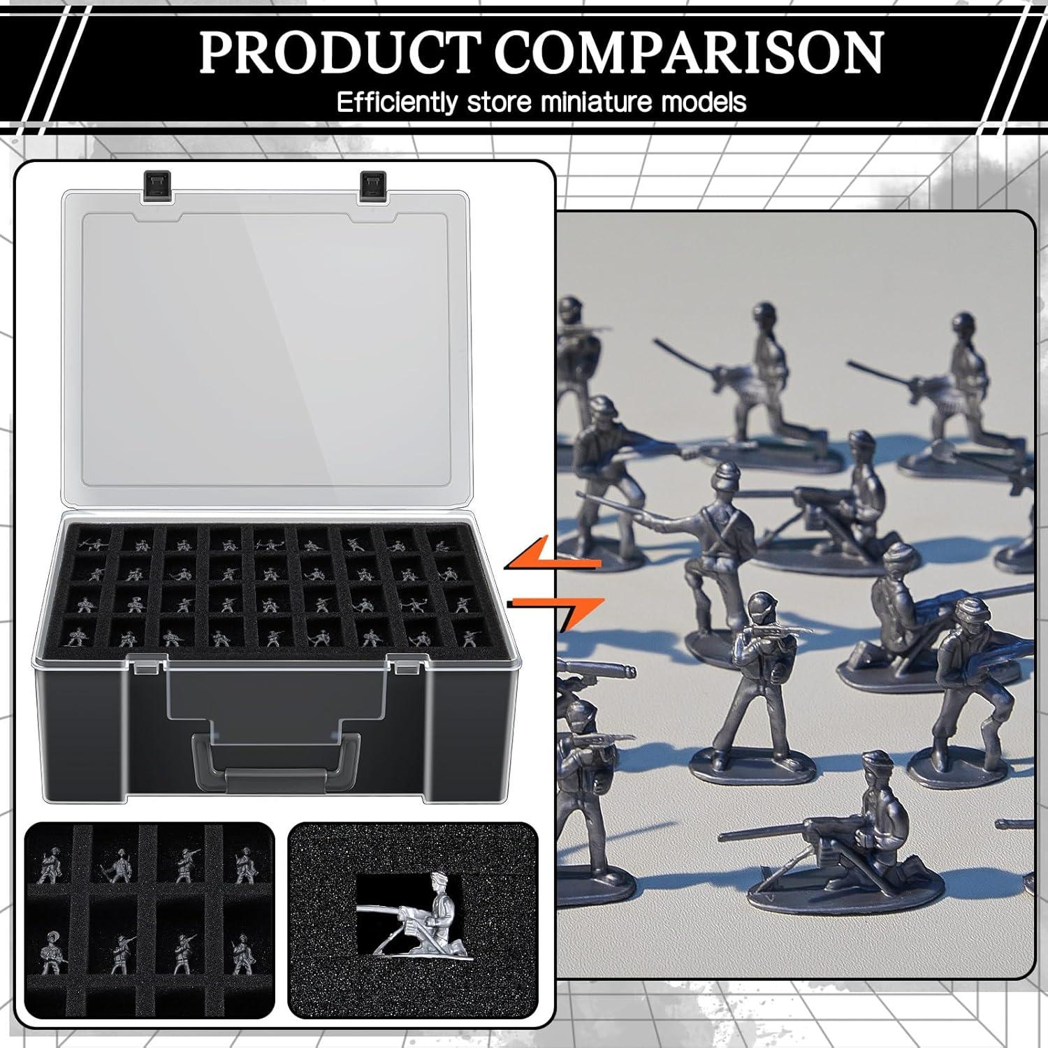 2 Pzs Estuche Almacenamiento Miniaturas Menkxi Negro 72 Ranuras