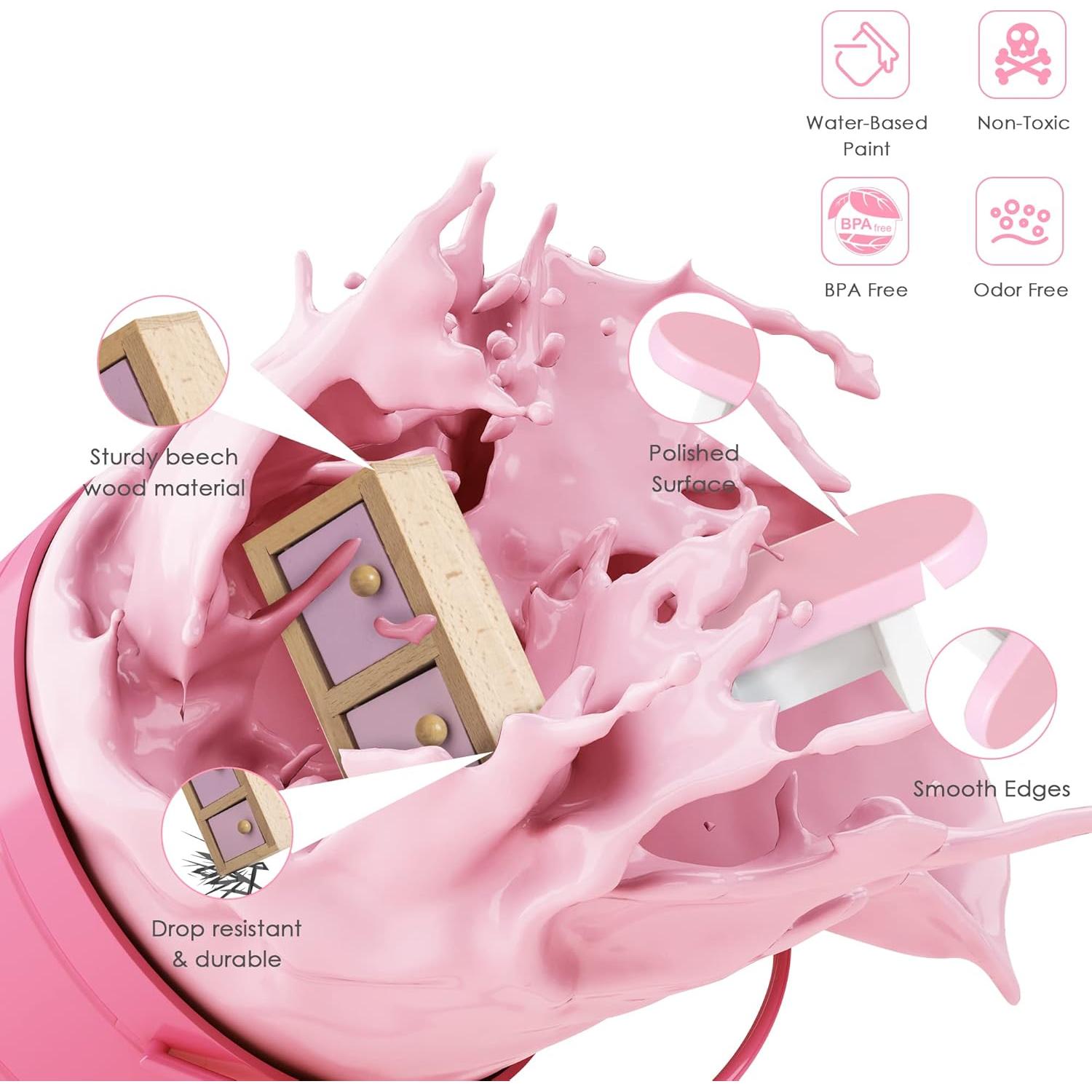 Juego de Muebles de Casa de Muñecas de Madera 22 Piezas