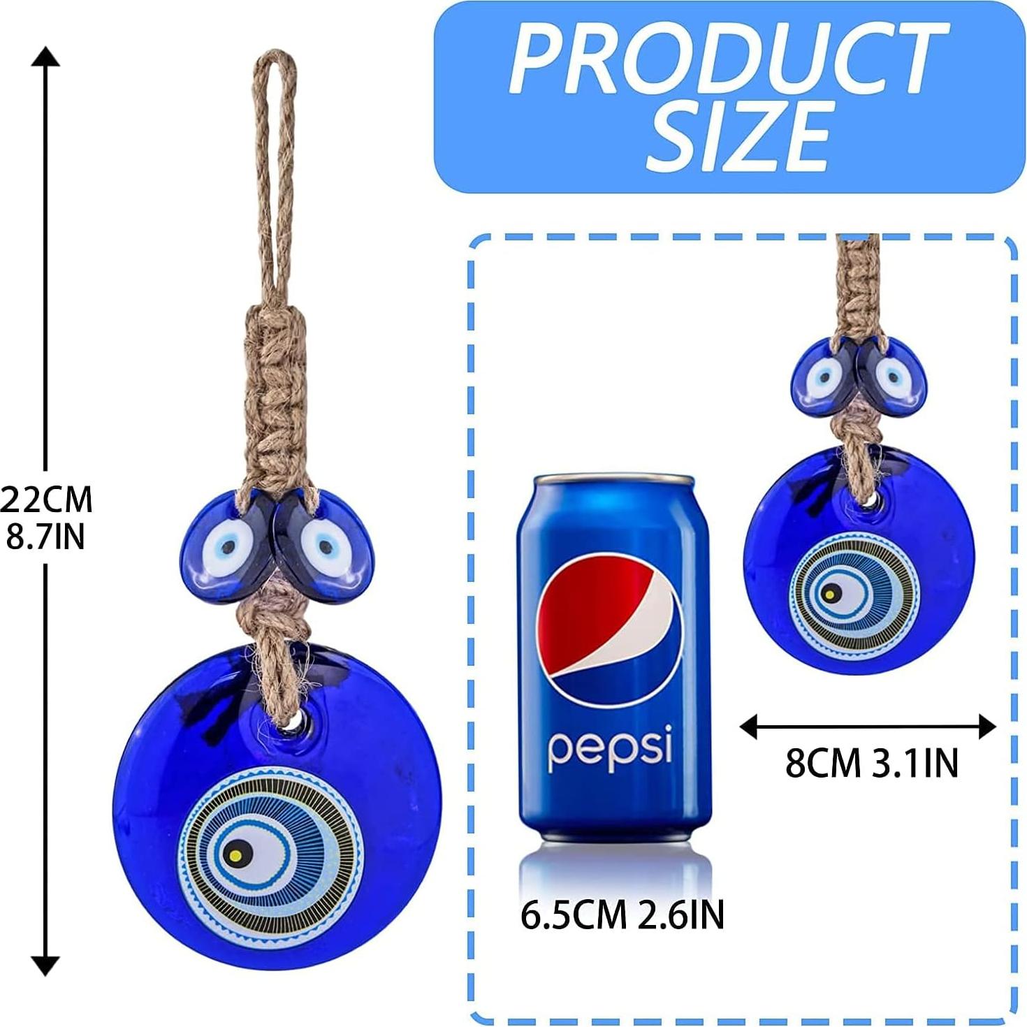 Amuleto Ojo Maligno Nazar de Vidrio 7.87 cm para Decoración