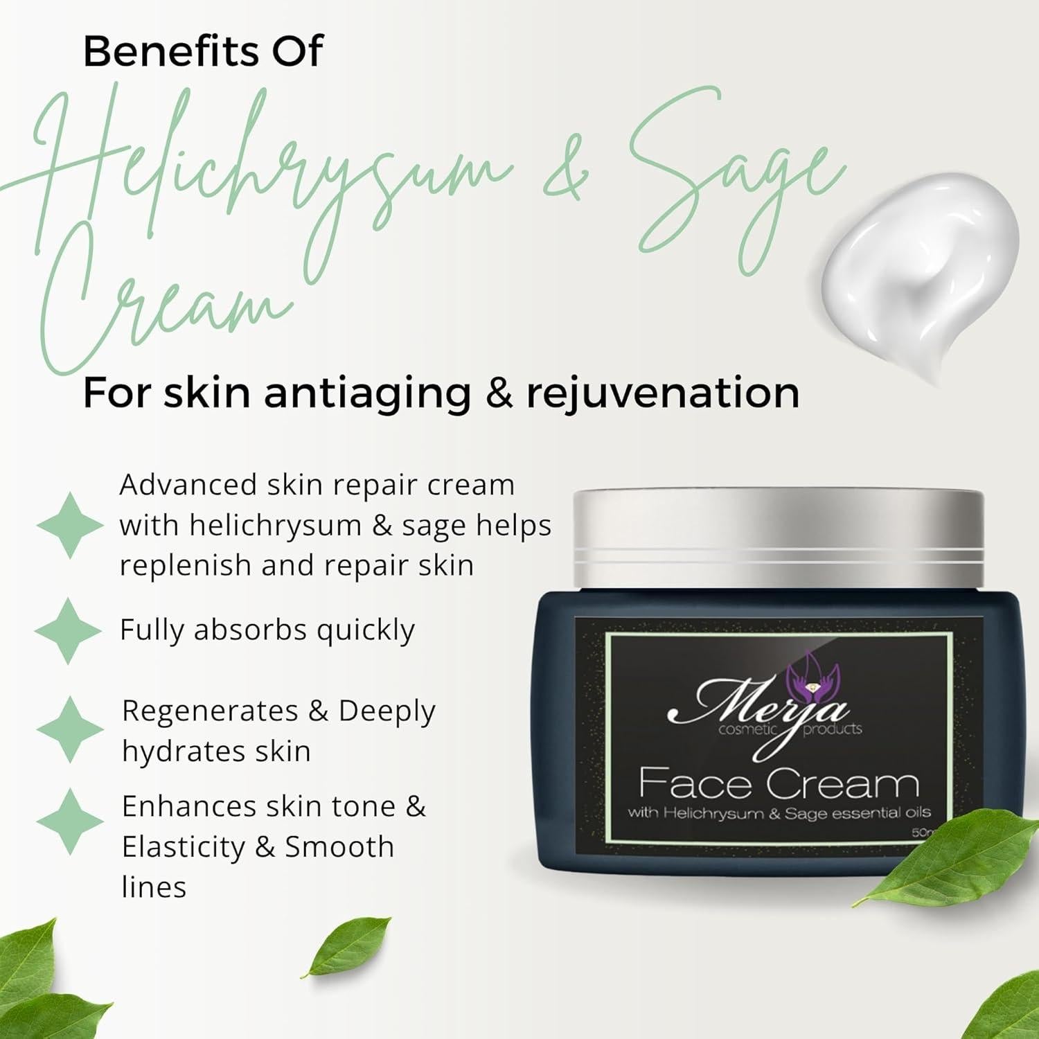 Crema Facial Merja 50ml - Hidratante con Colágeno y Aceites Esenciales