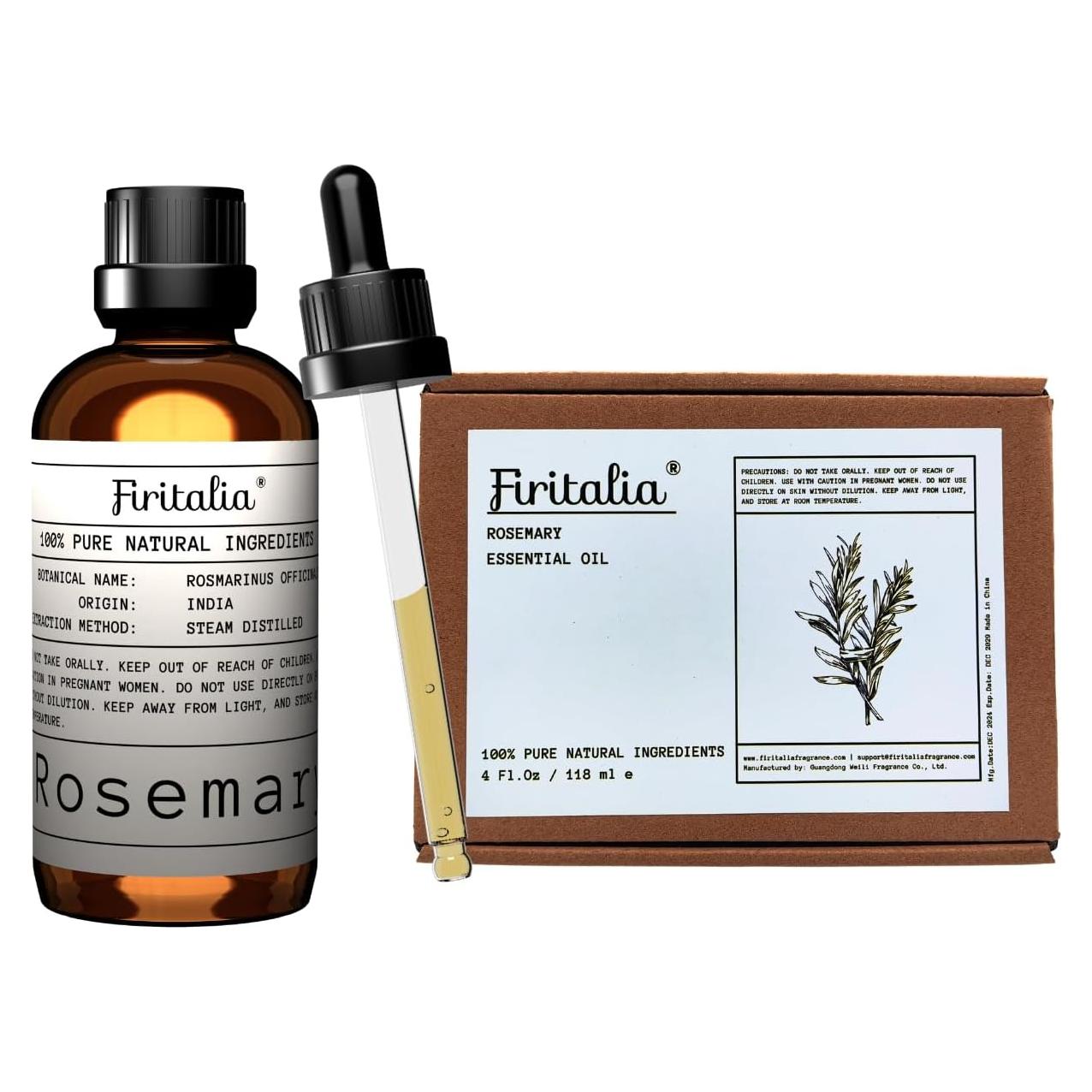 Aceite Esencial de Romero 118ml - 100% Puro para Cabello y Energía