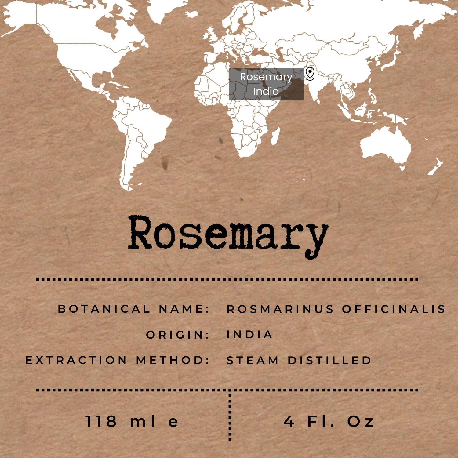 Aceite Esencial de Romero 118ml - 100% Puro para Cabello y Energía