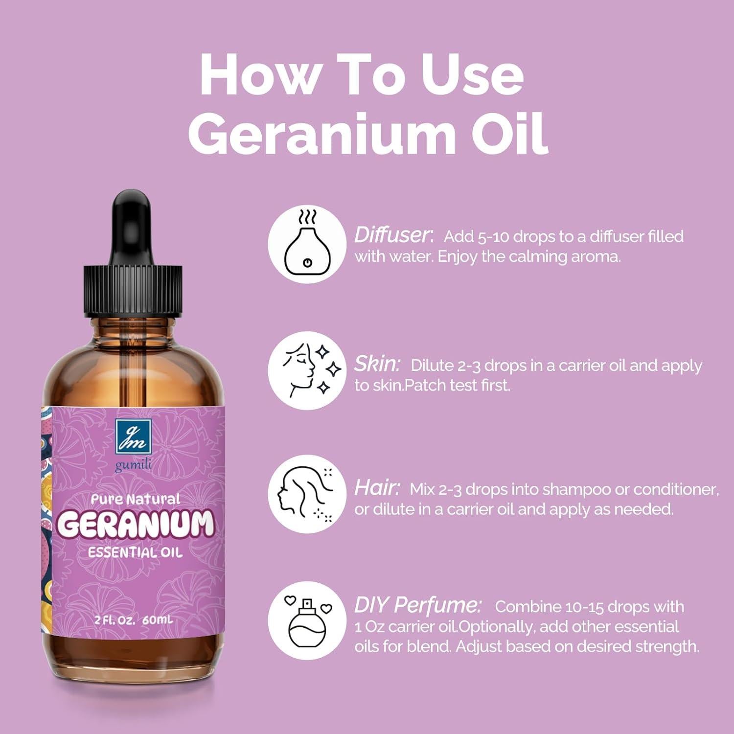 Aceite Esencial de Geranio Puro 60 ml - Gm Gumili