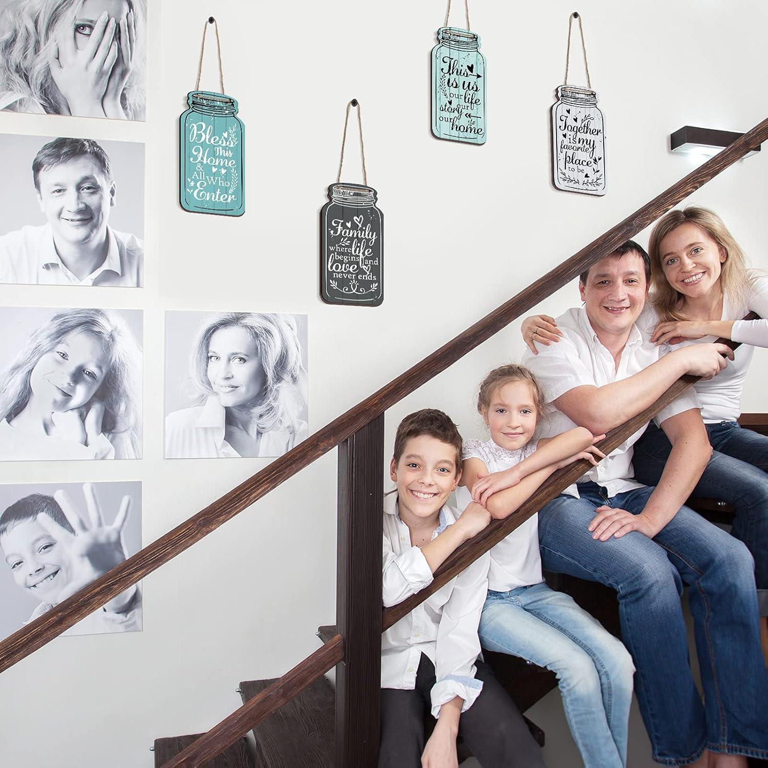 Juego de Placas Colgantes de Madera Jetec - Decoración Rústica 4 Piezas