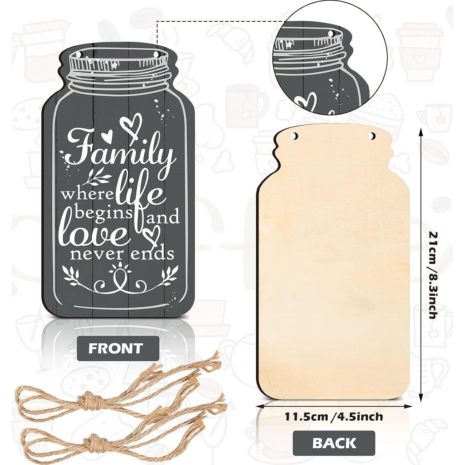 Juego de Placas Colgantes de Madera Jetec - Decoración Rústica 4 Piezas