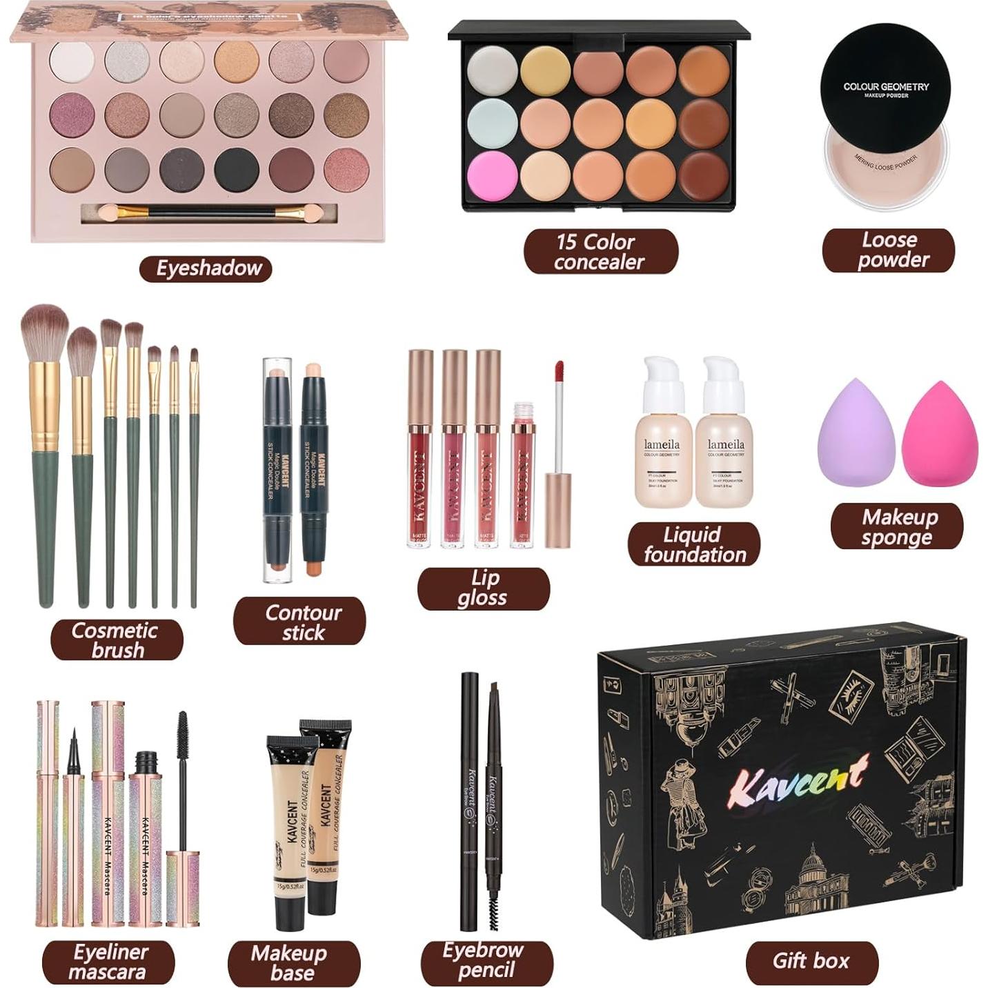 Kit de Maquillaje Completo KAVCENT para Mujeres y Adolescentes