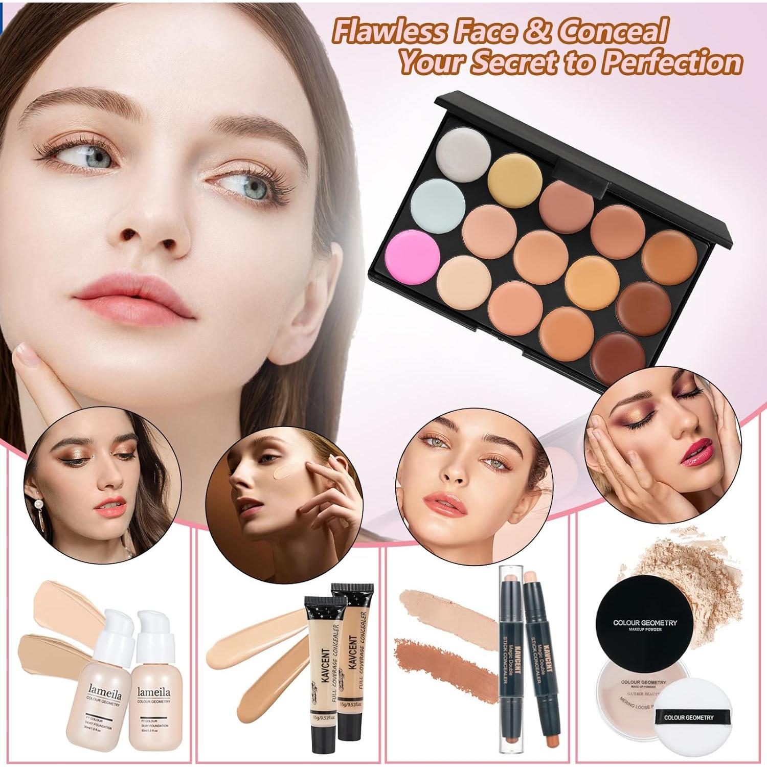 Kit de Maquillaje Completo KAVCENT para Mujeres y Adolescentes