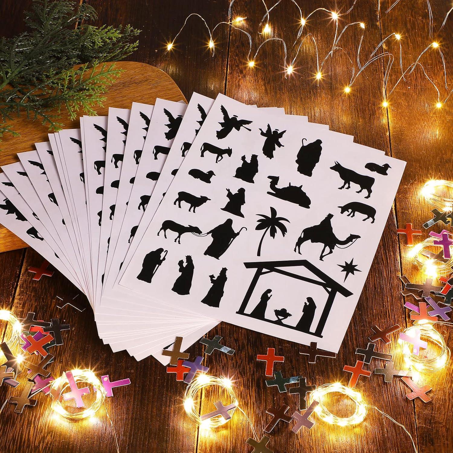 Calcomanías Religiosas de Natividad Chinco 480 Piezas con Luces LED