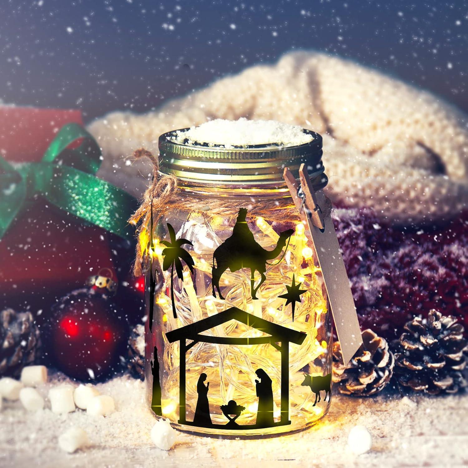 Calcomanías Religiosas de Natividad Chinco 480 Piezas con Luces LED