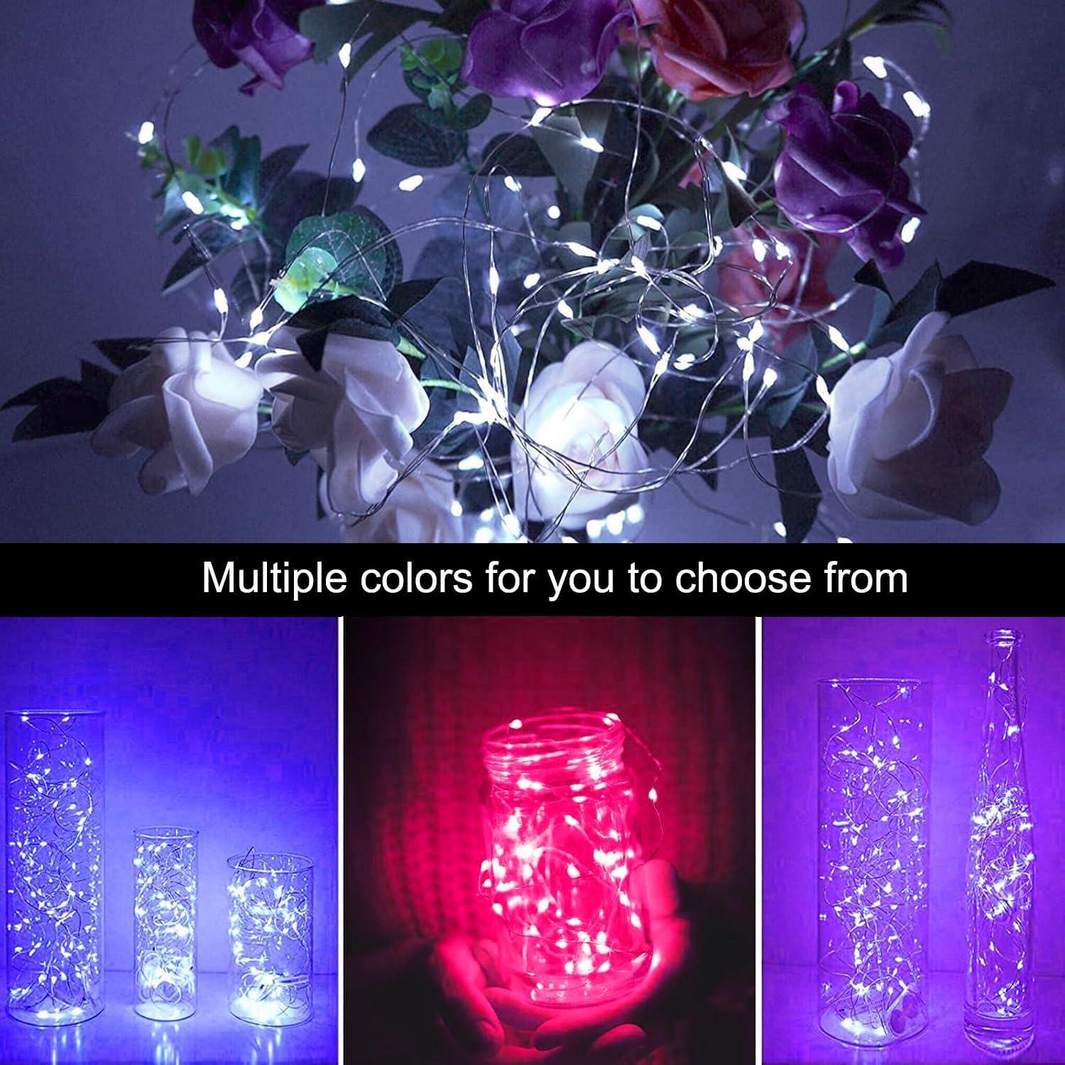 Paquete de 24 luces de hadas LED Revone 20 luces 2.13 m rojas