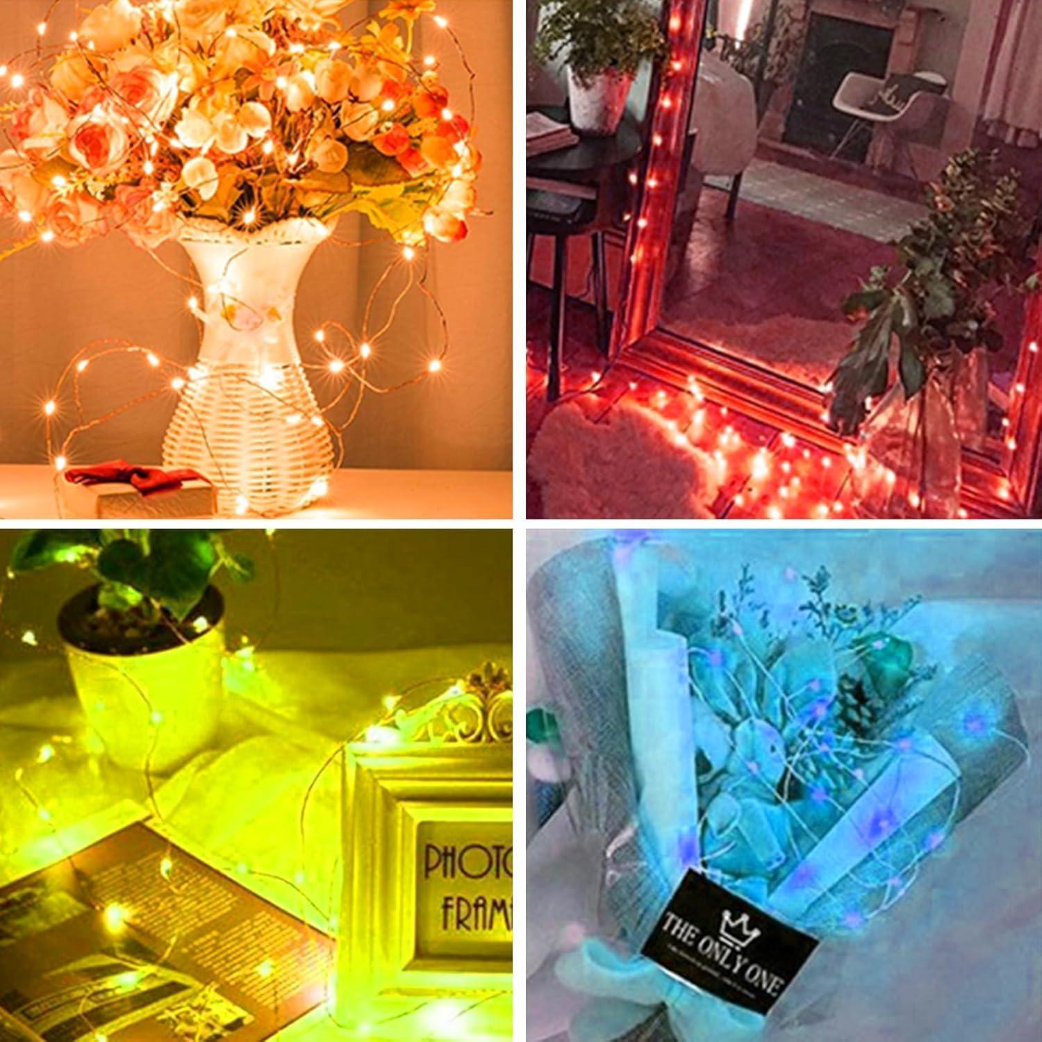 Paquete de 24 luces de hadas LED Revone 20 luces 2.13 m rojas