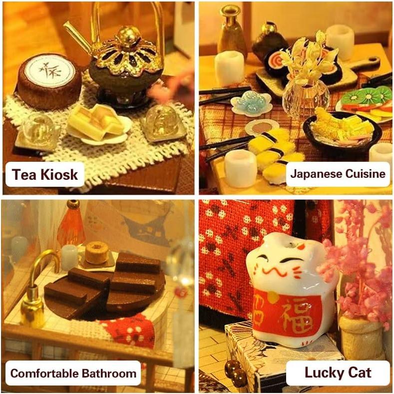 Casa de Muñecas CUTEBEE Jardín Japonés DIY con Muebles