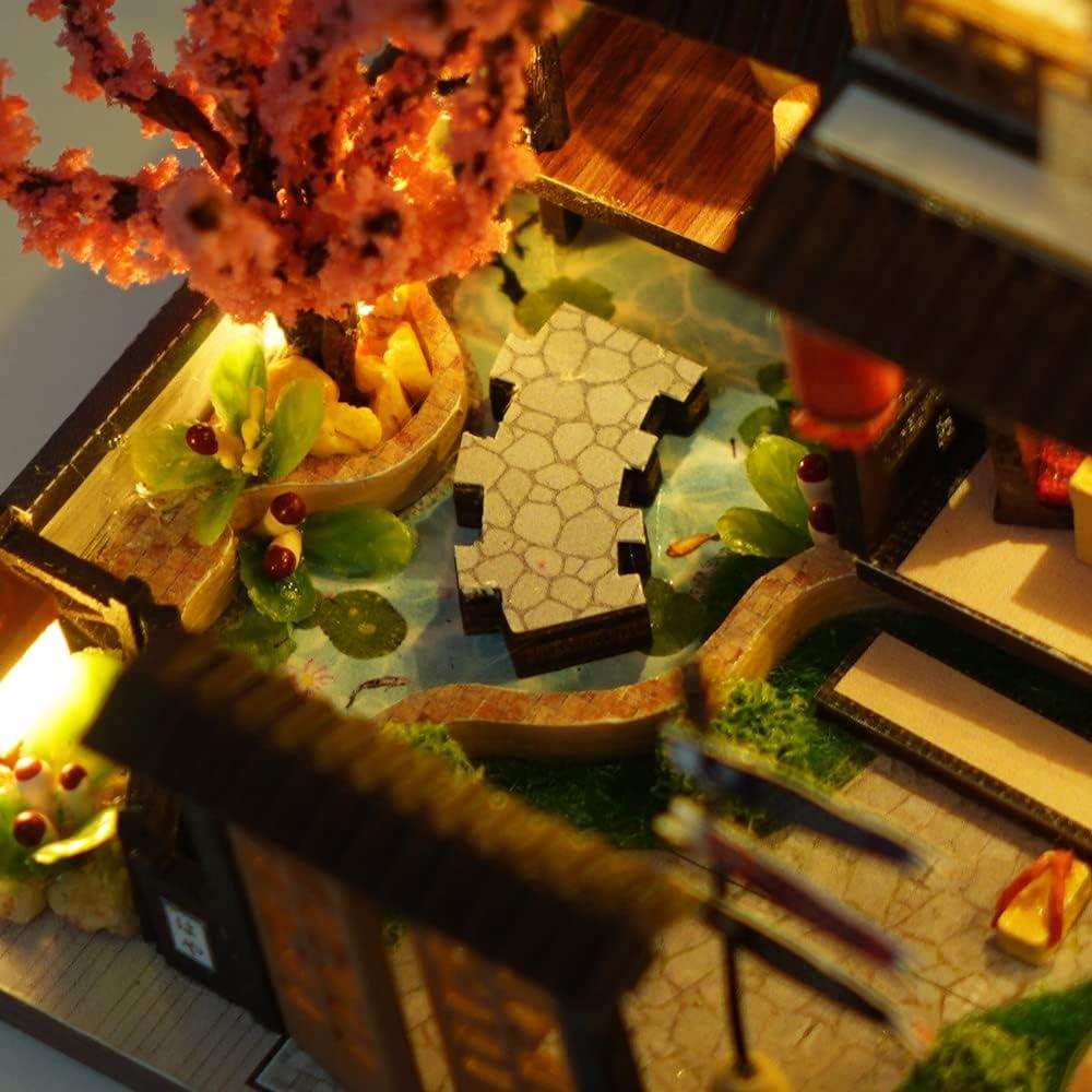 Casa de Muñecas CUTEBEE Jardín Japonés DIY con Muebles