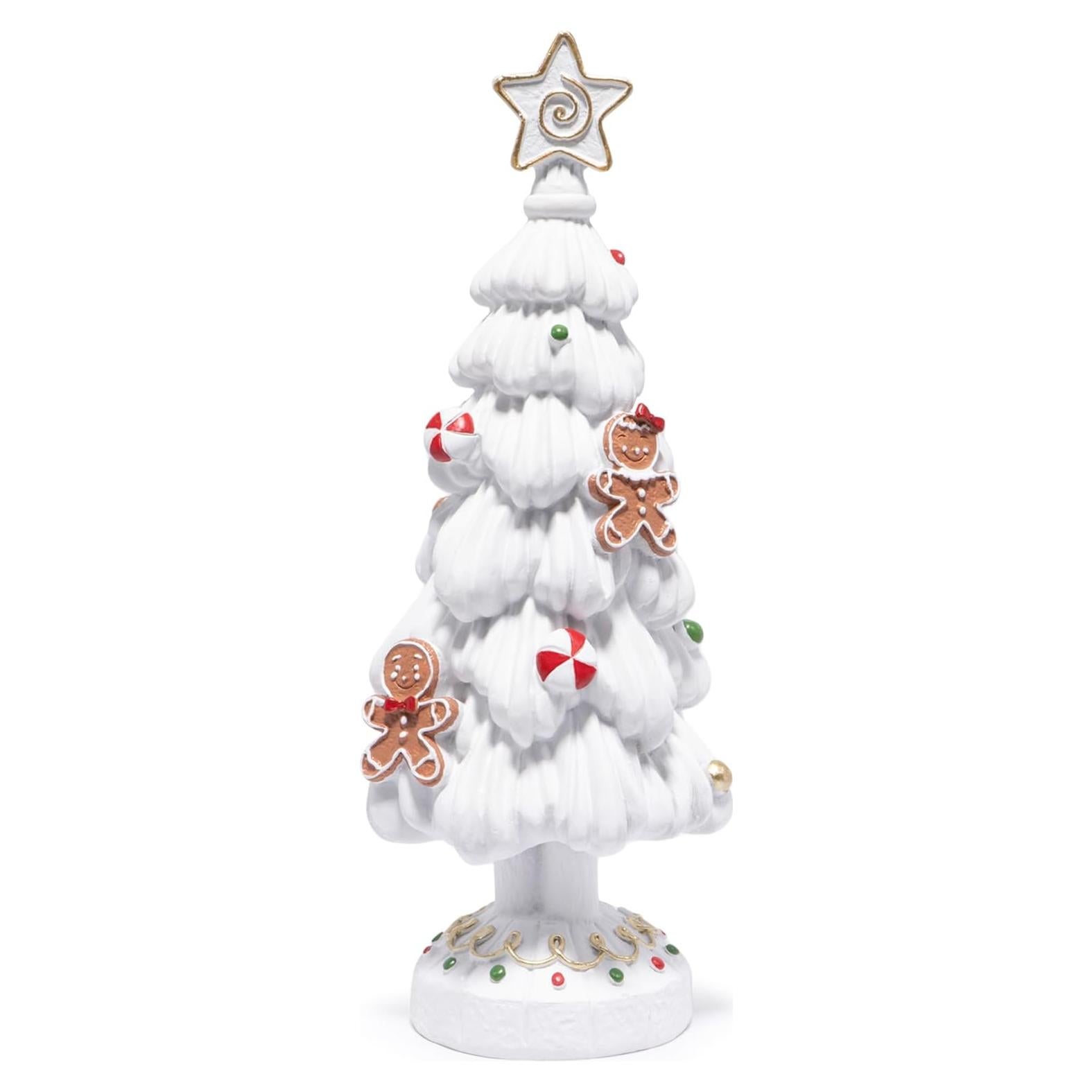 Figurita de Árbol de Navidad Hodao - Resina Blanca Pintada a Mano