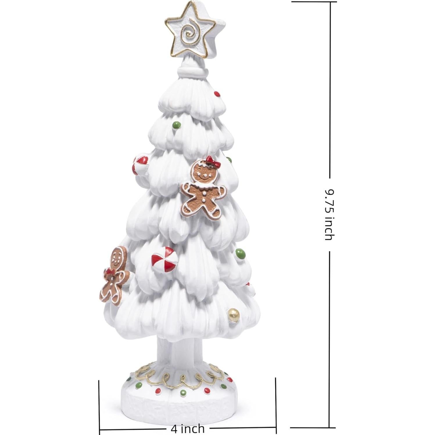 Figurita de Árbol de Navidad Hodao - Resina Blanca Pintada a Mano