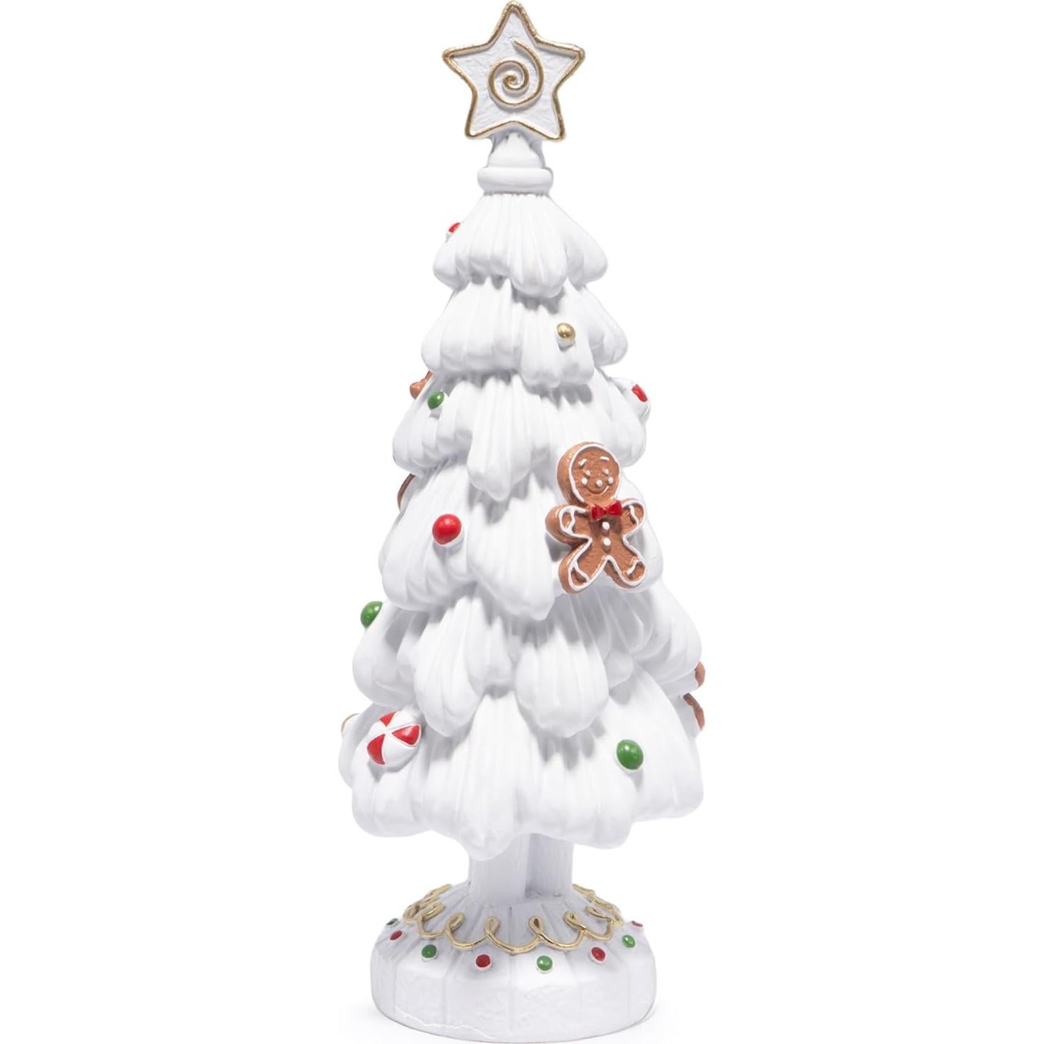 Figurita de Árbol de Navidad Hodao - Resina Blanca Pintada a Mano