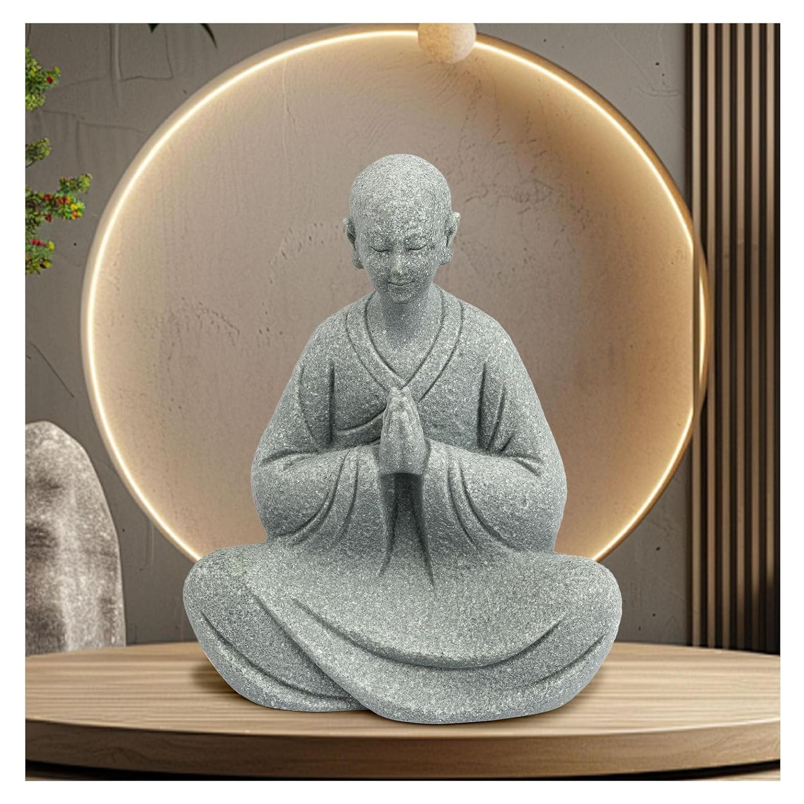 Estatua de Monje Zen BEIZHAN 9.4cm Arenisca Decorativa
