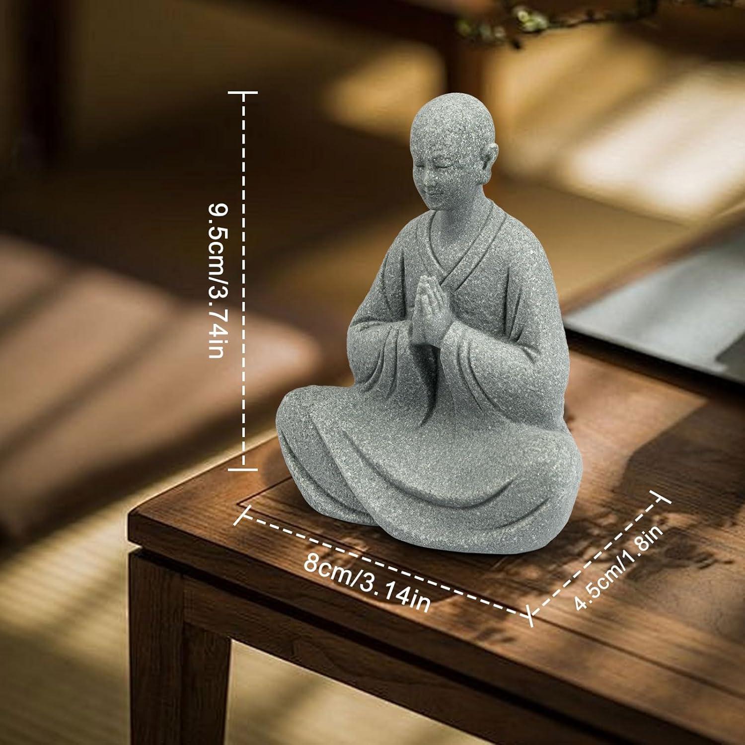 Estatua de Monje Zen BEIZHAN 9.4cm Arenisca Decorativa