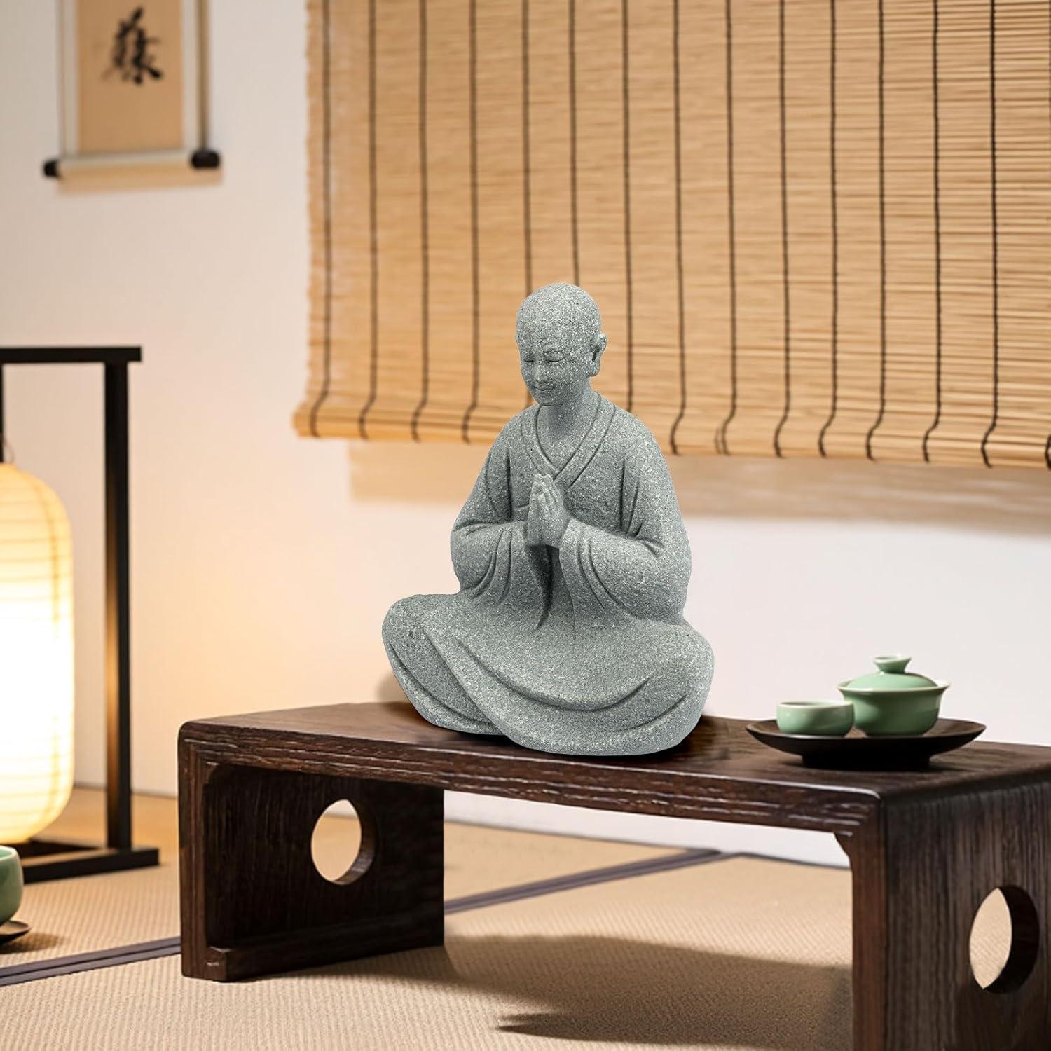 Estatua de Monje Zen BEIZHAN 9.4cm Arenisca Decorativa