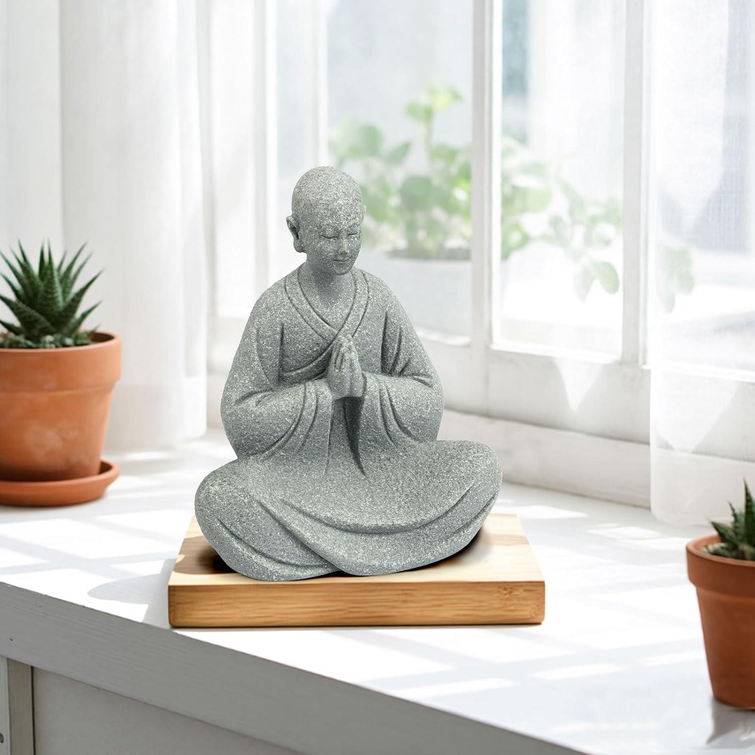 Estatua de Monje Zen BEIZHAN 9.4cm Arenisca Decorativa