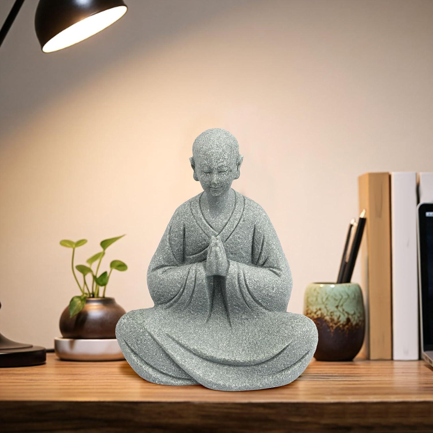 Estatua de Monje Zen BEIZHAN 9.4cm Arenisca Decorativa