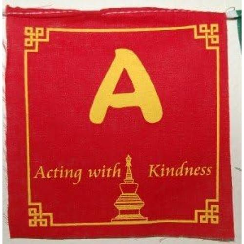 Set de 5 Banderas de Oración Tibetanas 12.7x12.7 cm