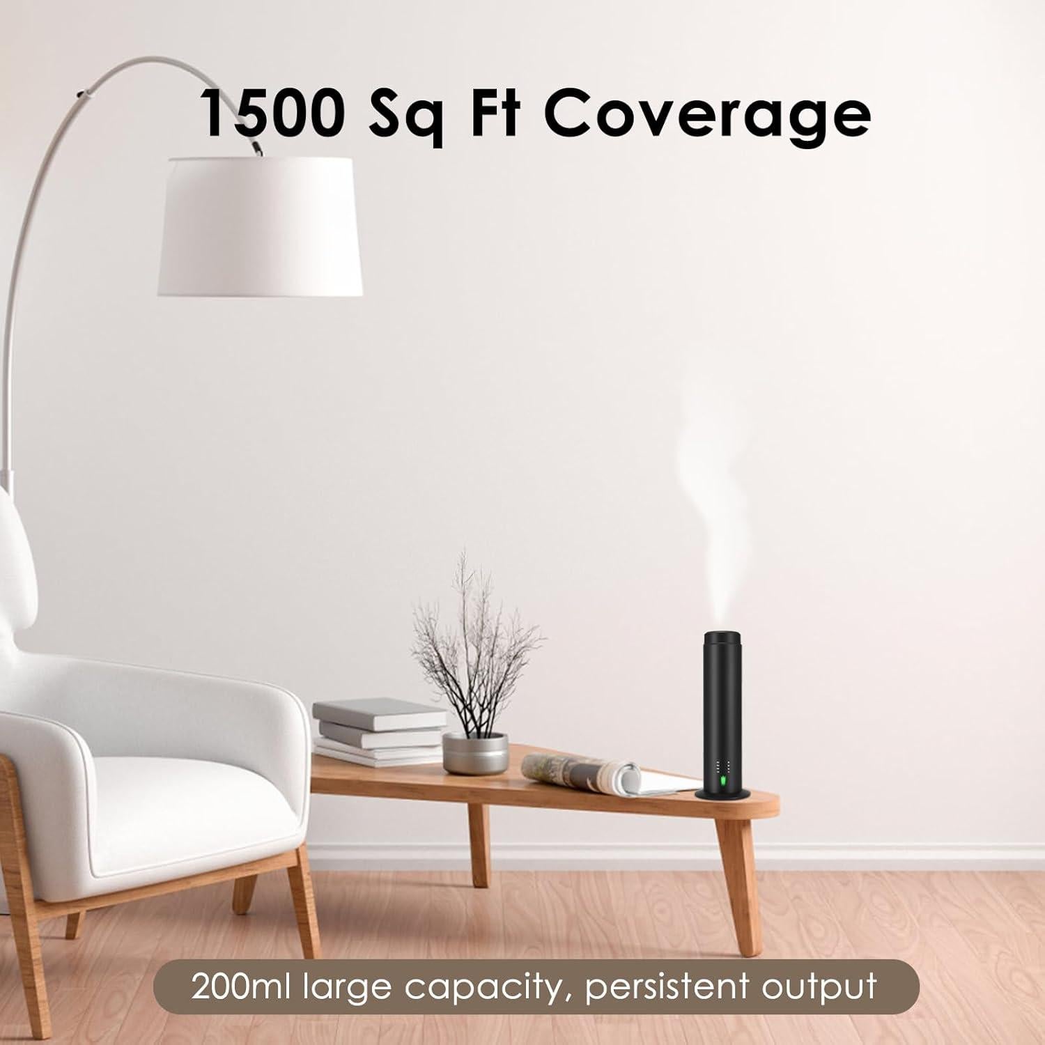 Difusor de Aceite Esencial GMSYSW 200ml Negro para Habitaciones