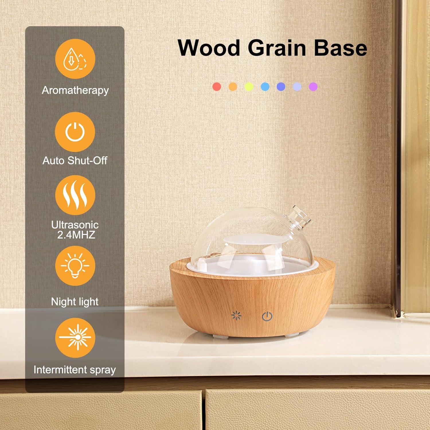 Difusor de Aceite Esencial KAKODA 200ml Vidrio y Madera