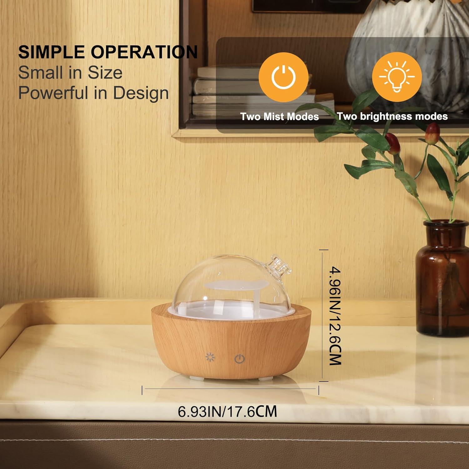 Difusor de Aceite Esencial KAKODA 200ml Vidrio y Madera